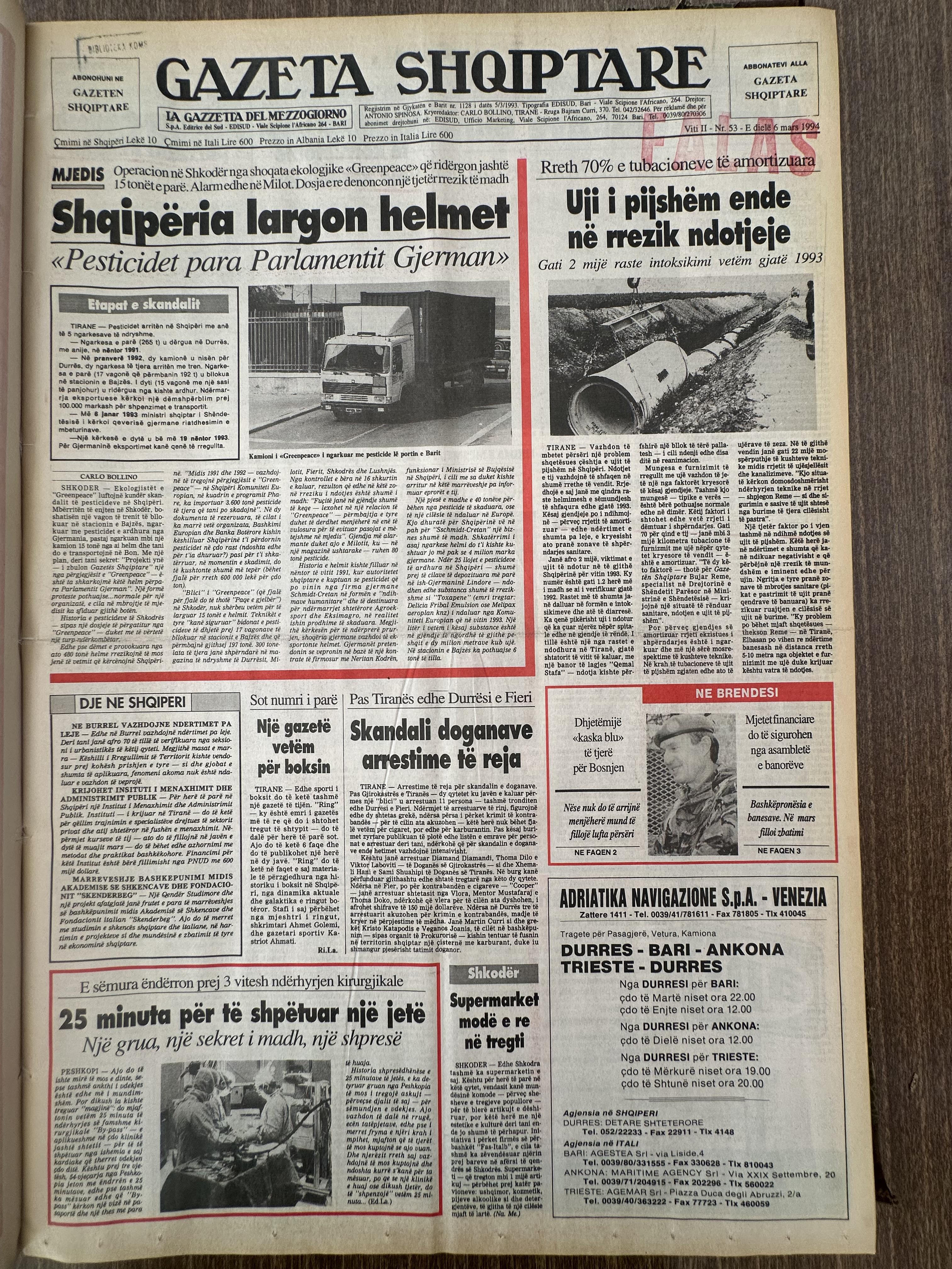Gazeta Shqiptare 1994-03-06
