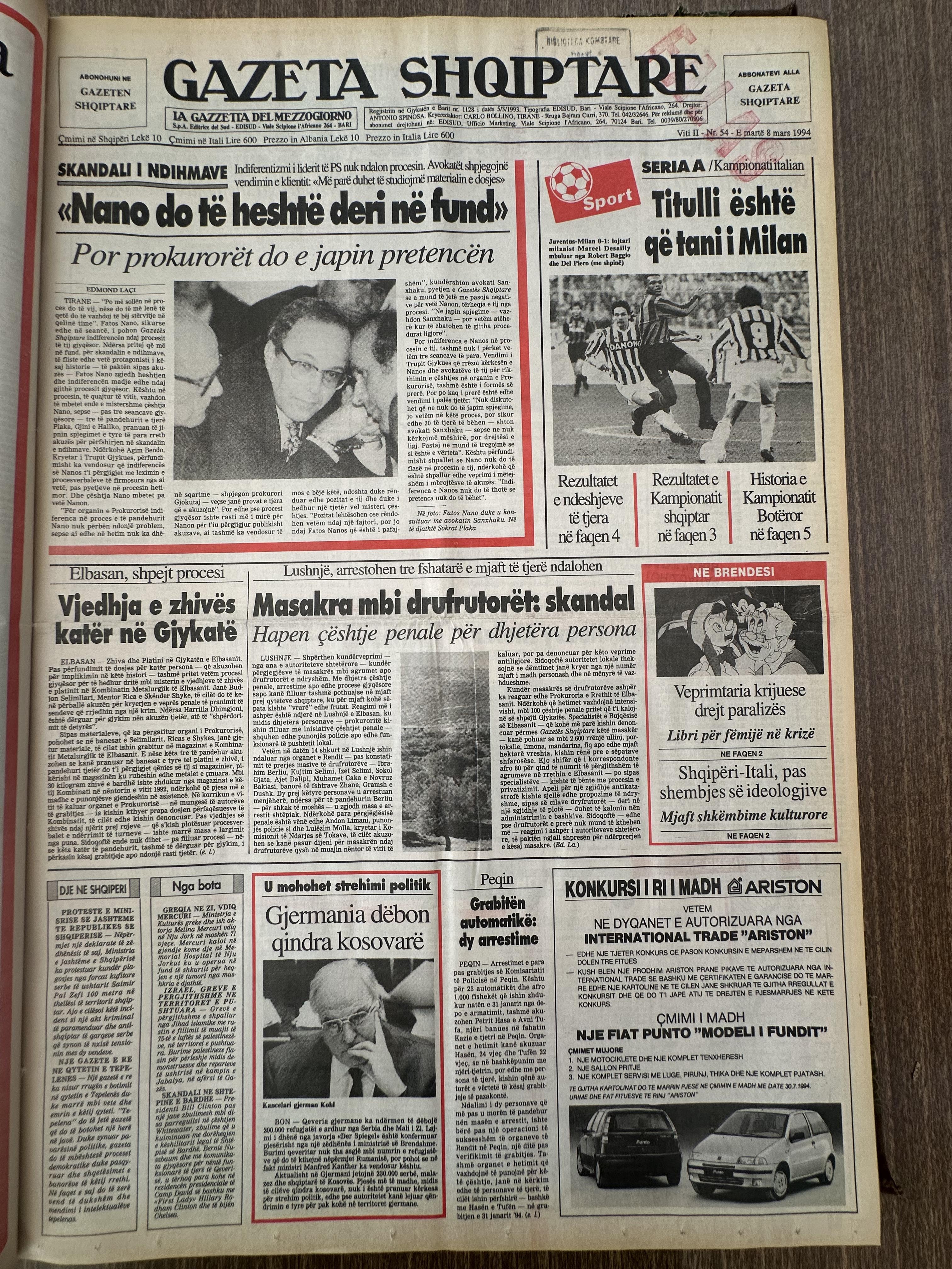 Gazeta Shqiptare 1994-03-08