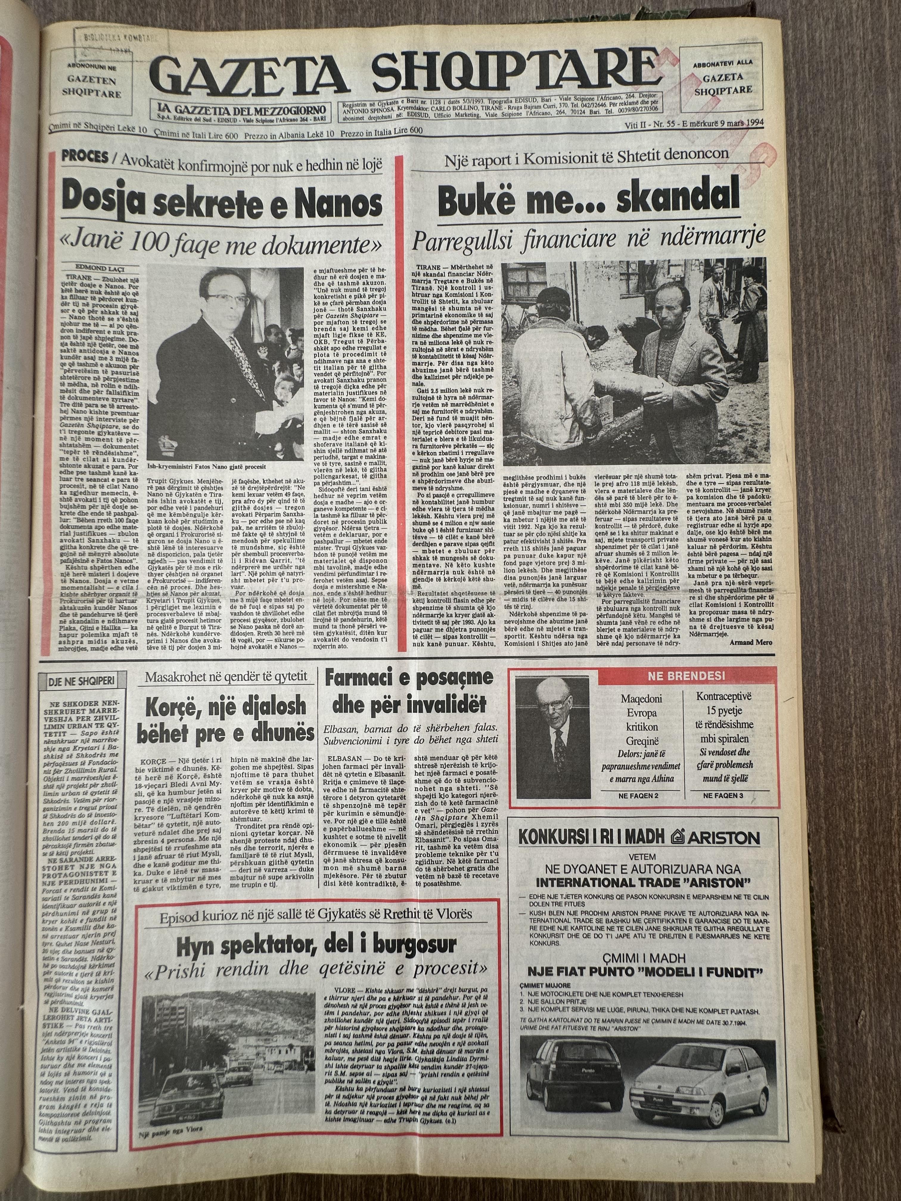 Gazeta Shqiptare 1994-03-09