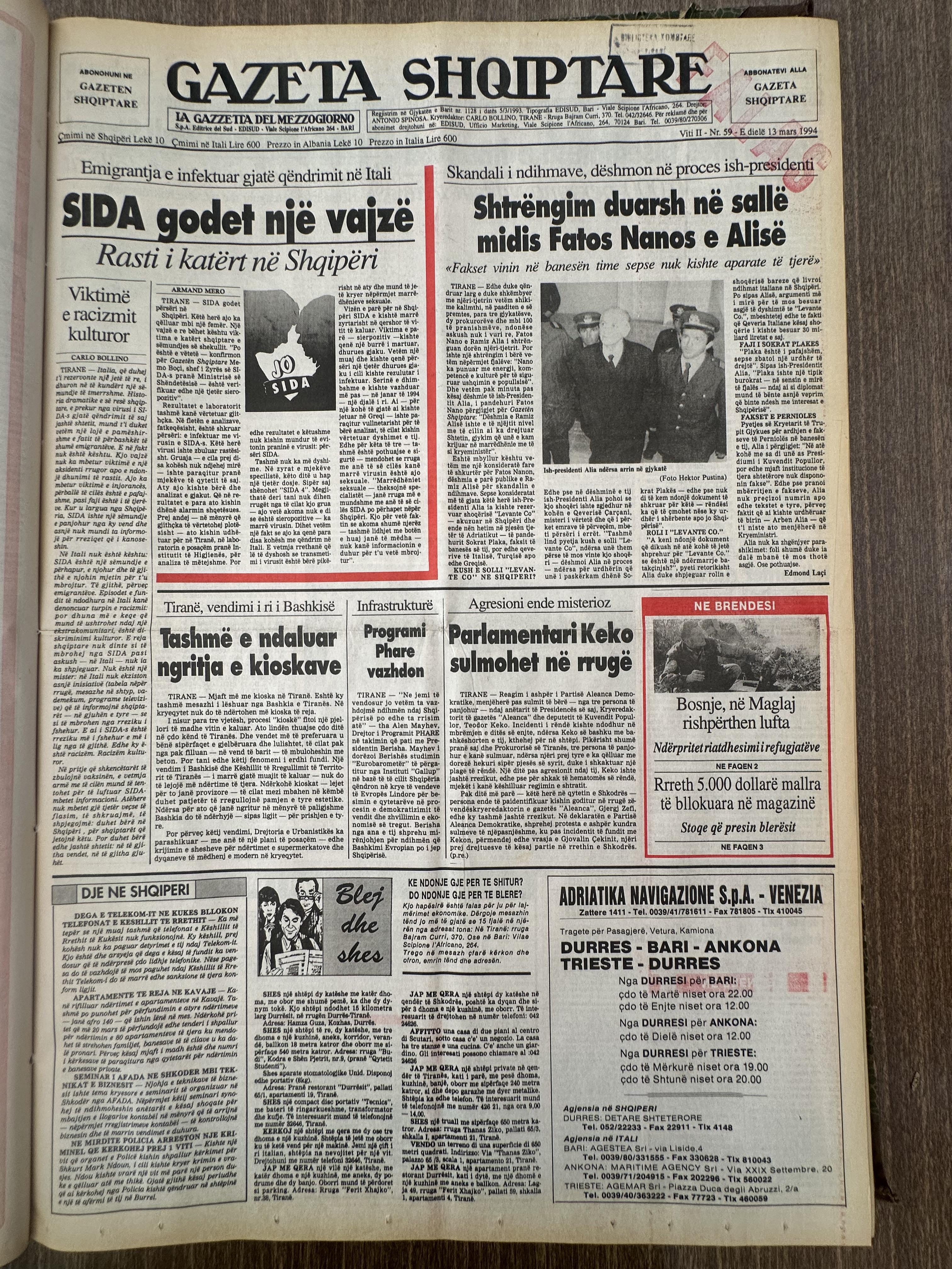 Gazeta Shqiptare 1994-03-13