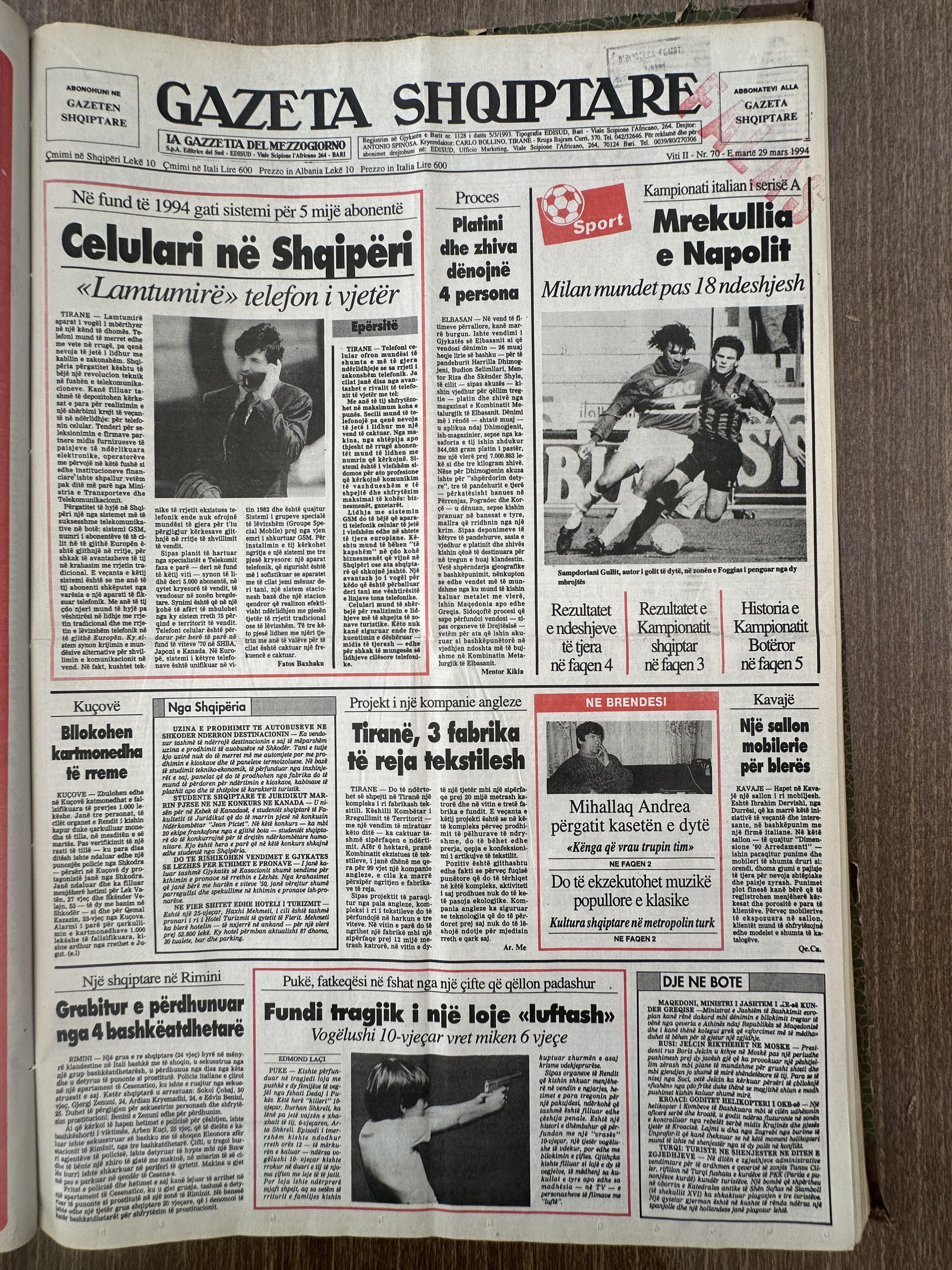 Gazeta Shqiptare 1994-03-29