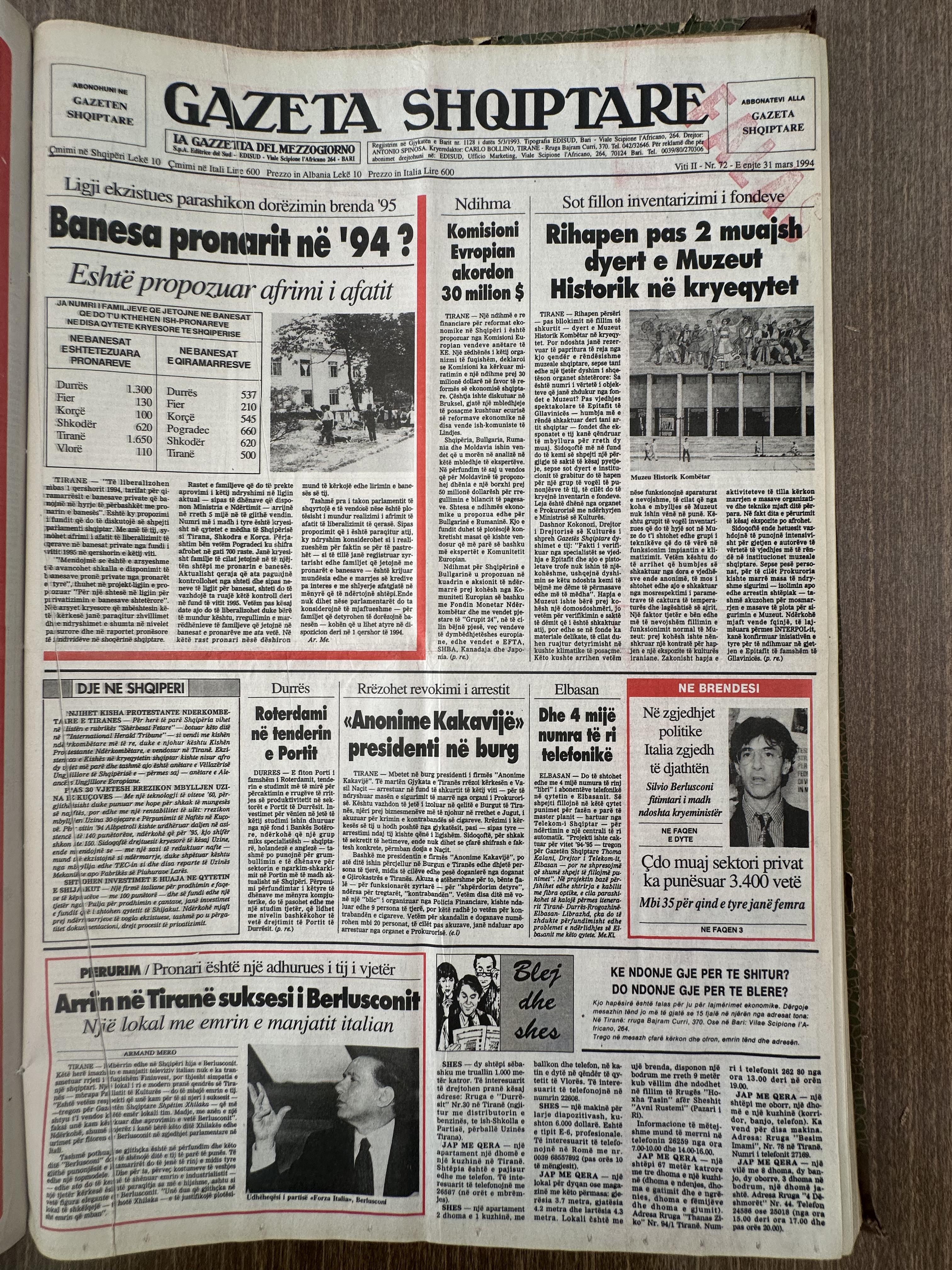 Gazeta Shqiptare 1994-03-31