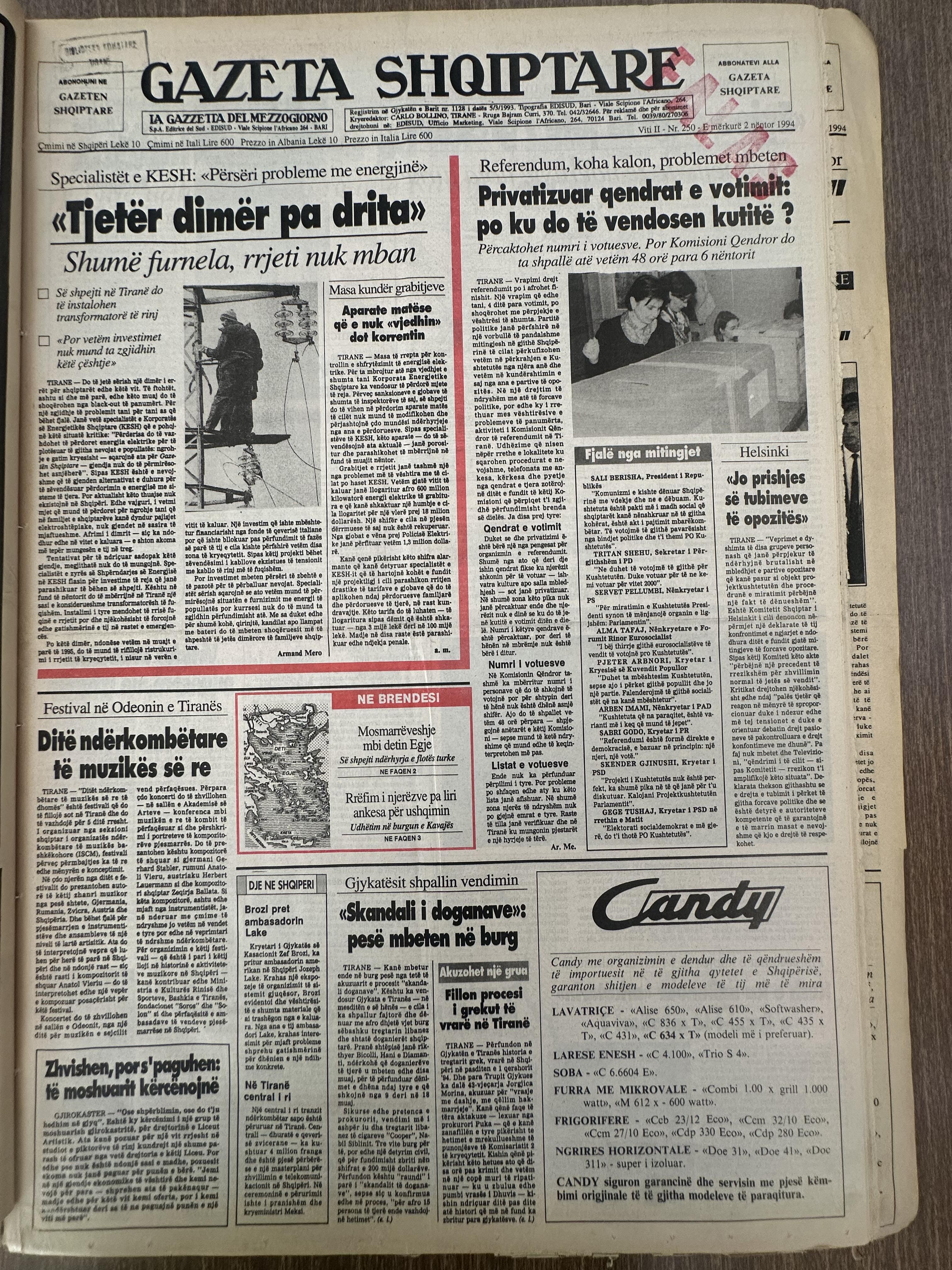 Gazeta Shqiptare 1994-11-02