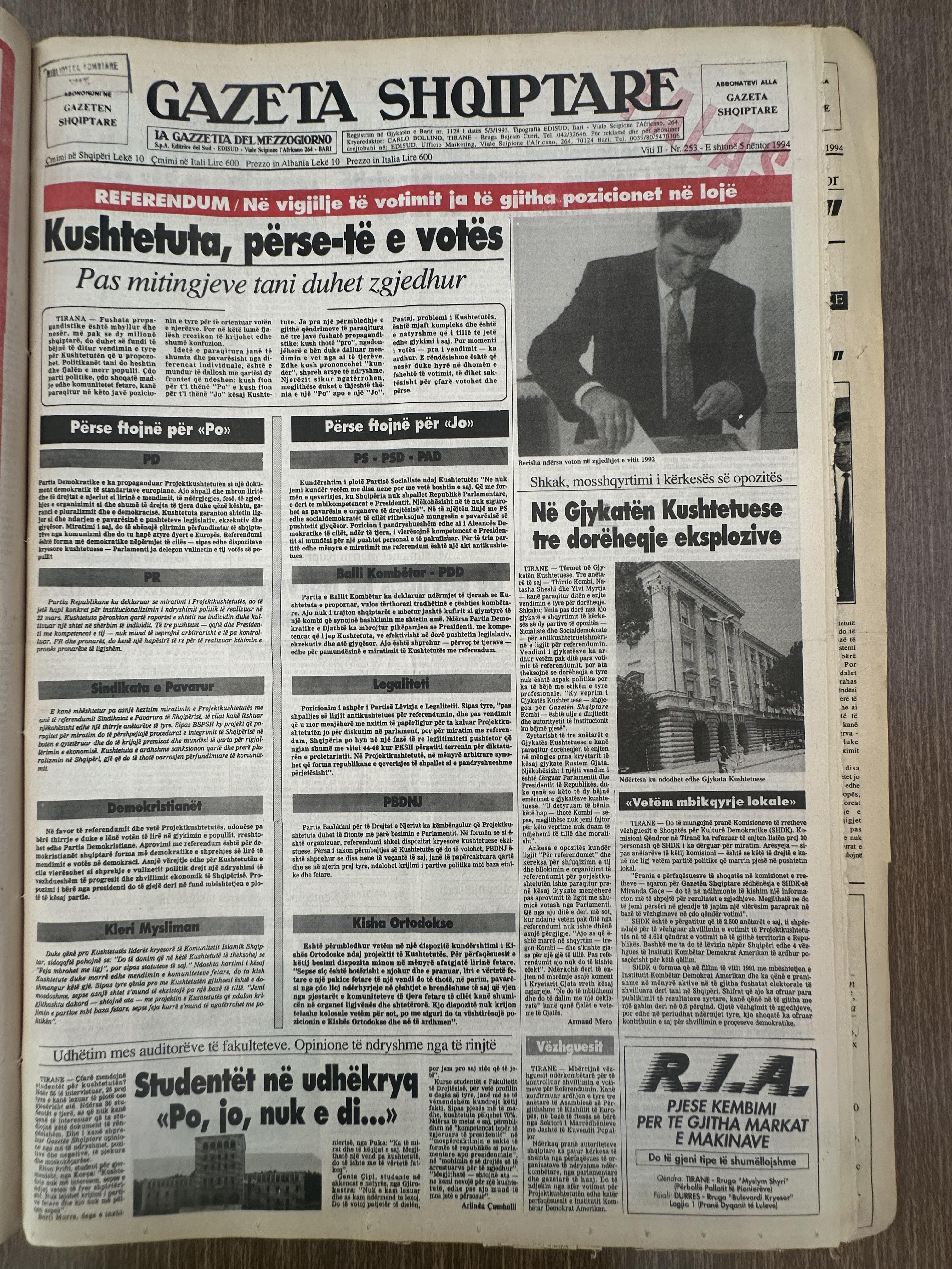 Gazeta Shqiptare 1994-11-05