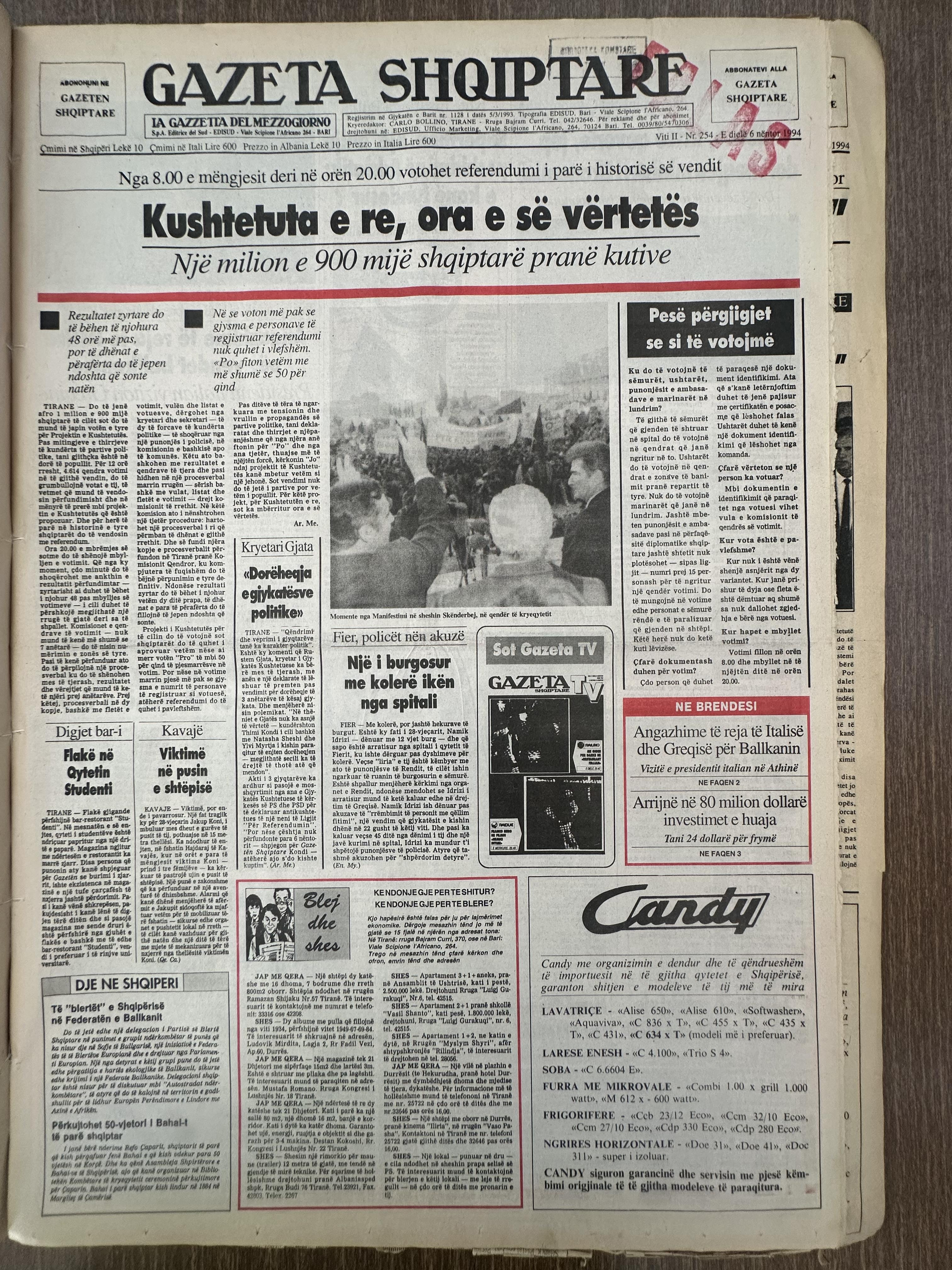 Gazeta Shqiptare 1994-11-06