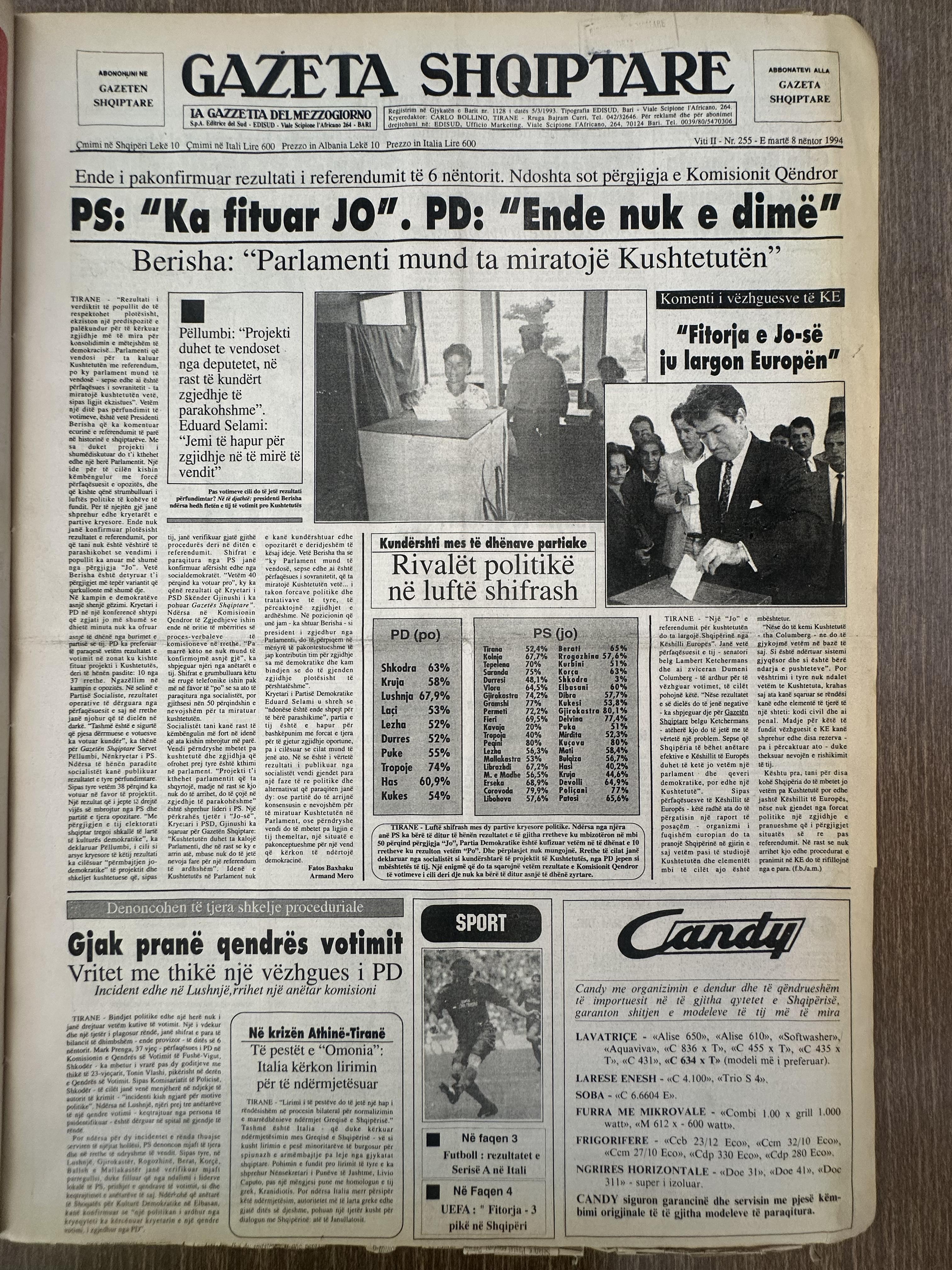 Gazeta Shqiptare 1994-11-08