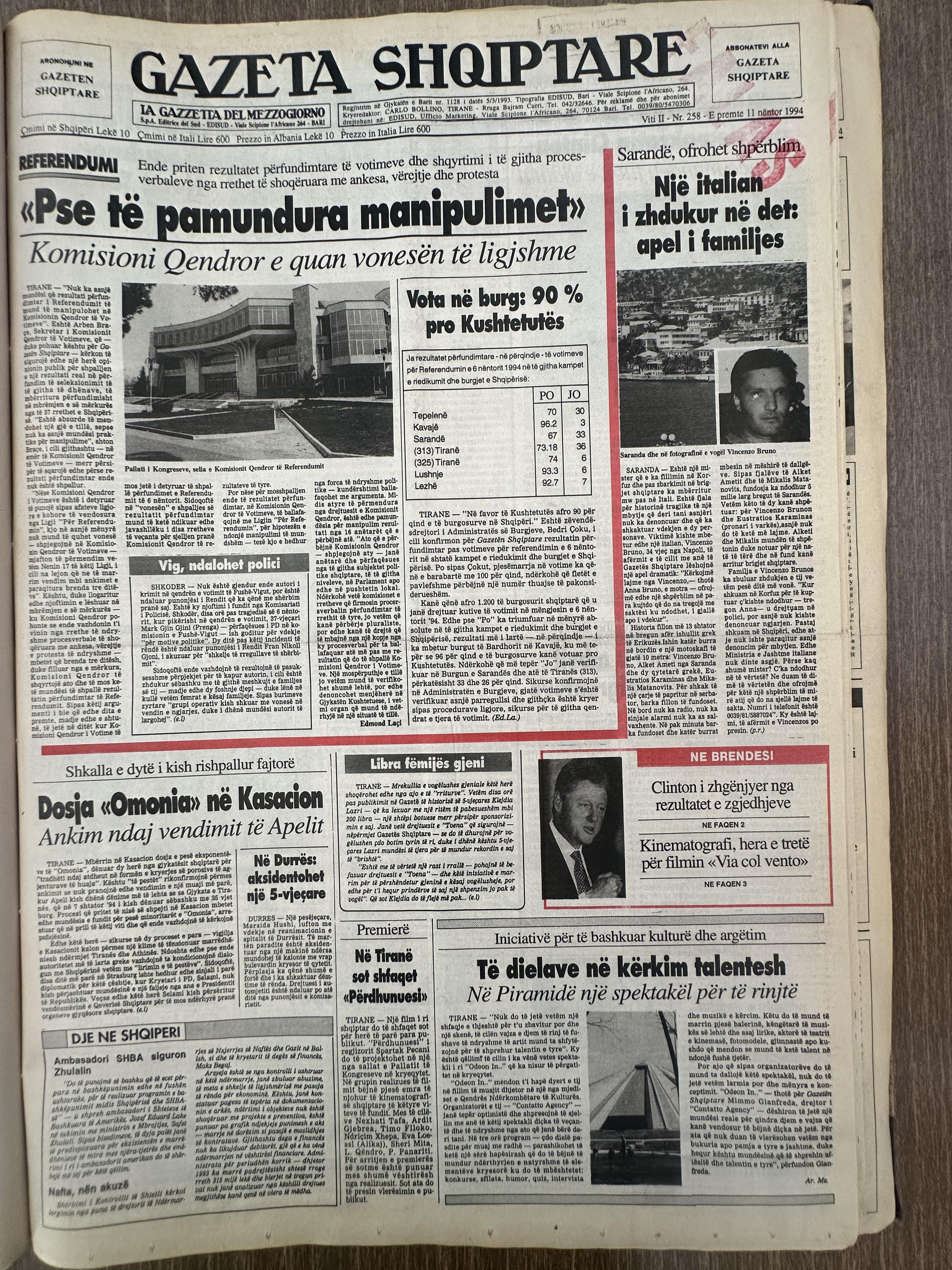 Gazeta Shqiptare 1994-11-11