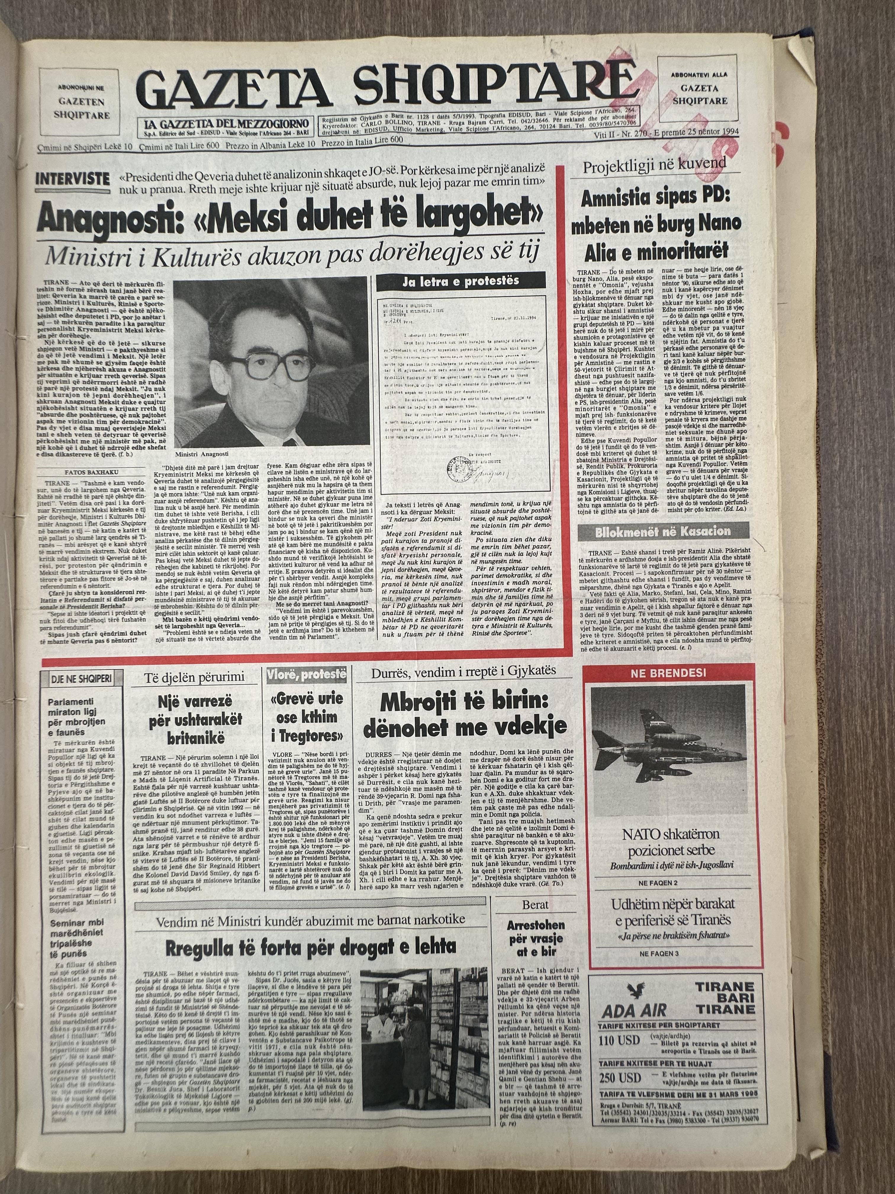 Gazeta Shqiptare 1994-11-25