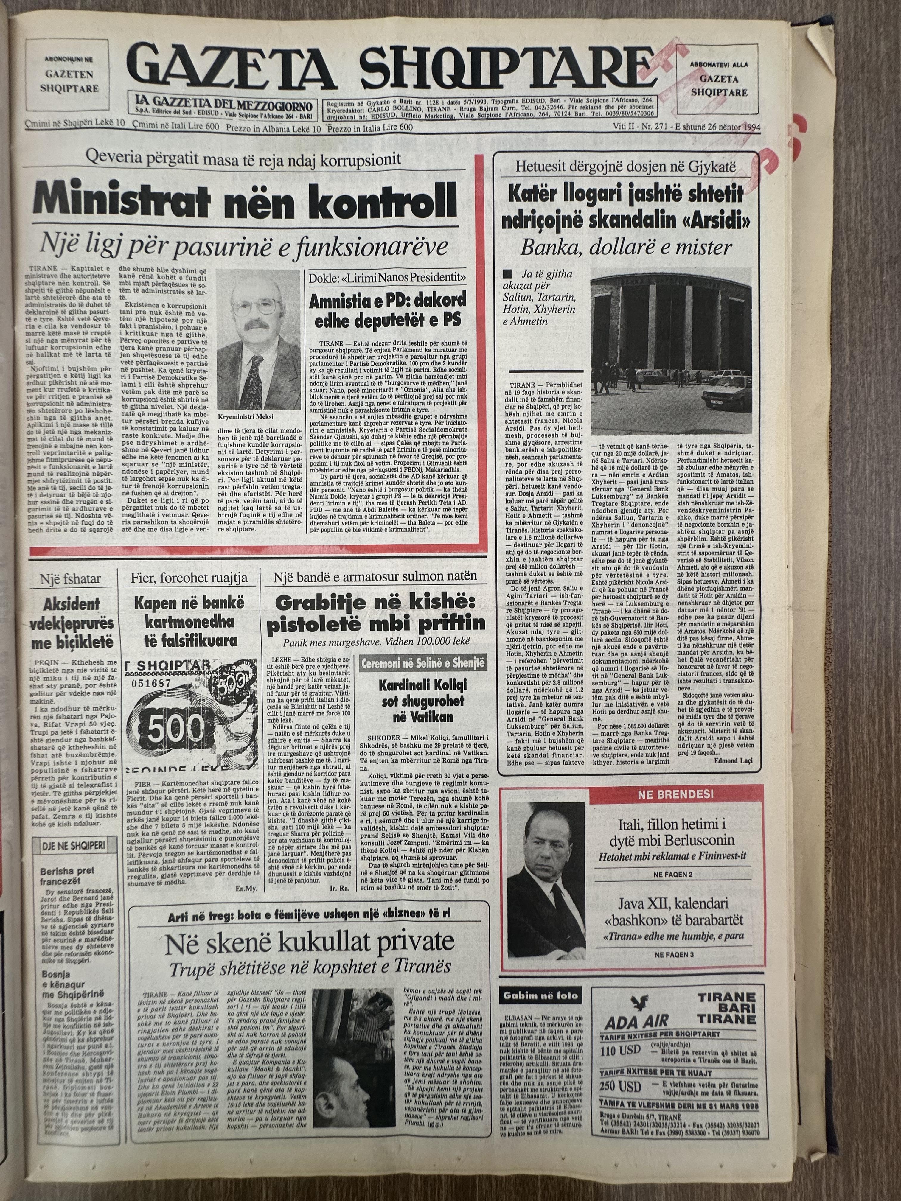 Gazeta Shqiptare 1994-11-26