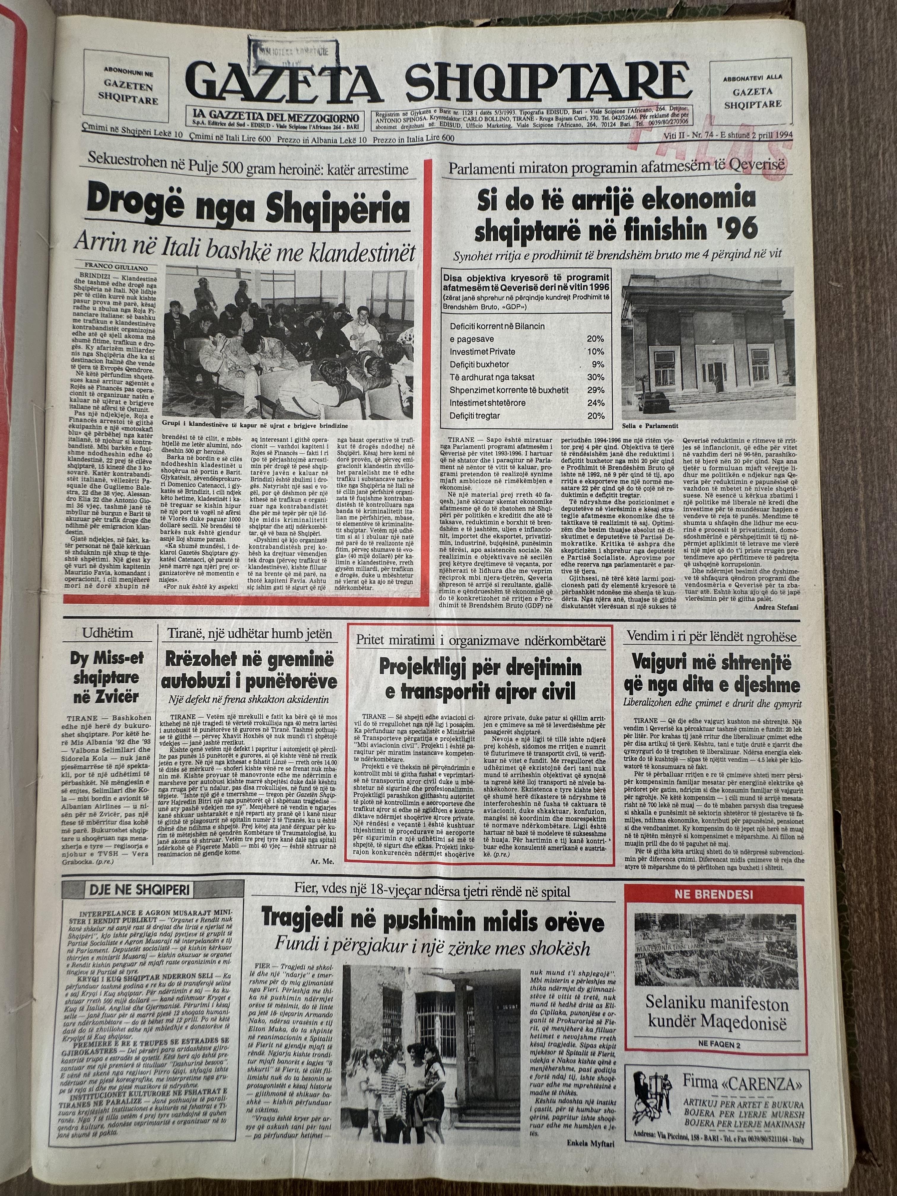 Gazeta Shqiptare 1994-04-02