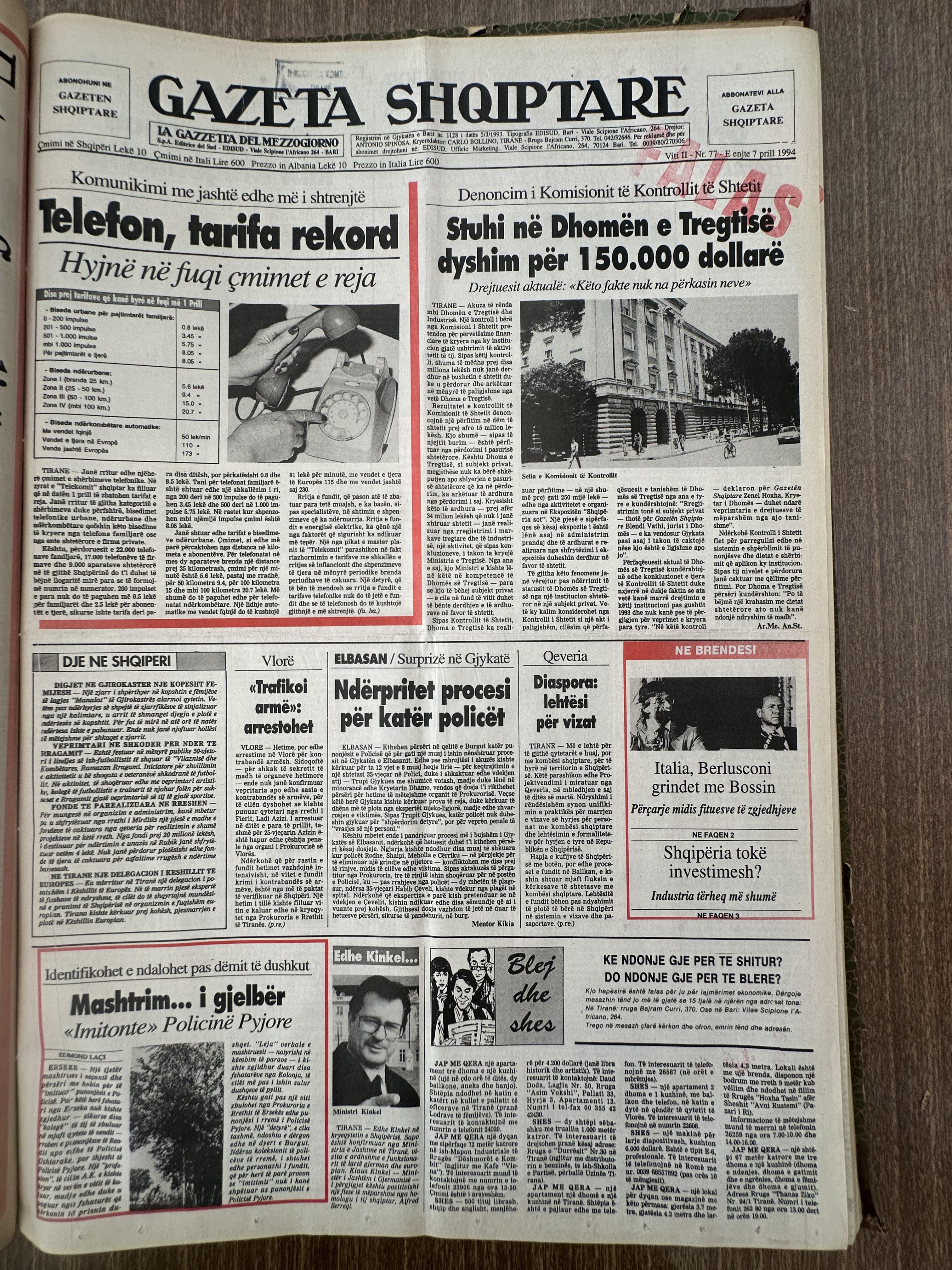Gazeta Shqiptare 1994-04-07