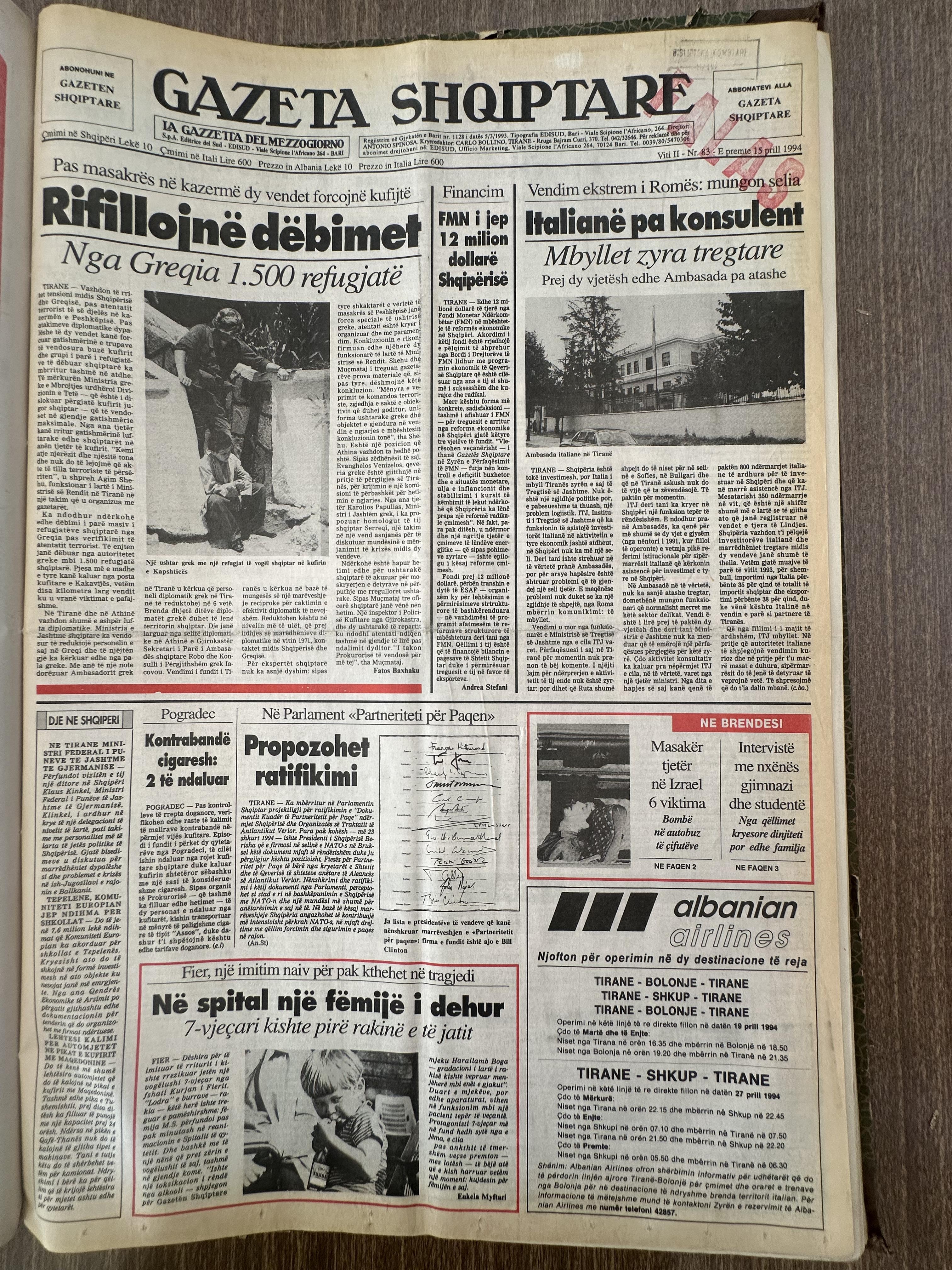 Gazeta Shqiptare 1994-04-15