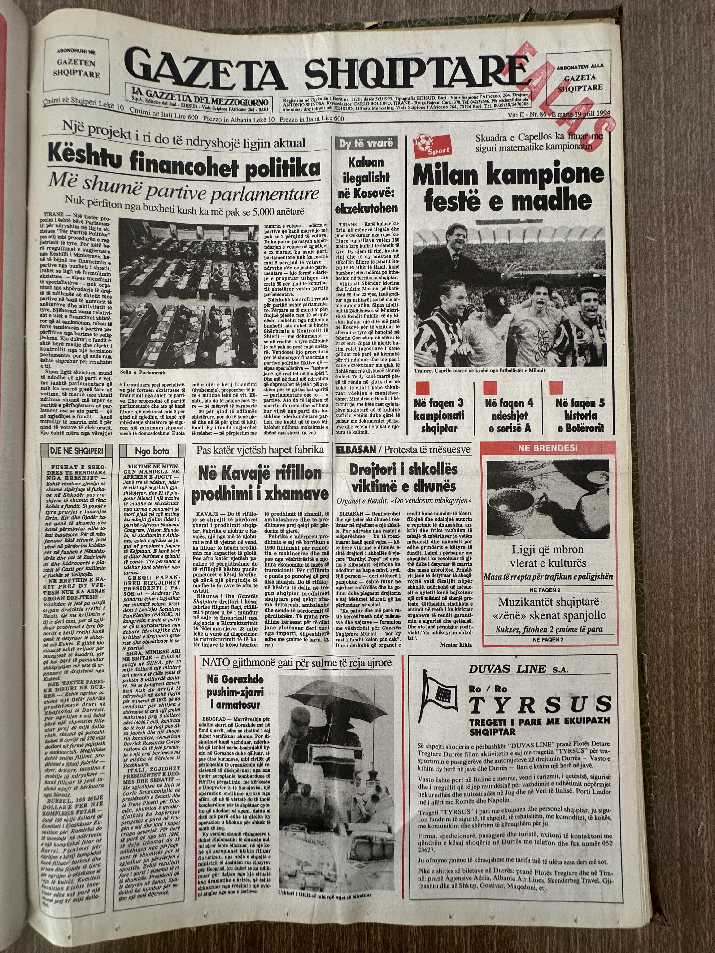 Gazeta Shqiptare 1994-04-19