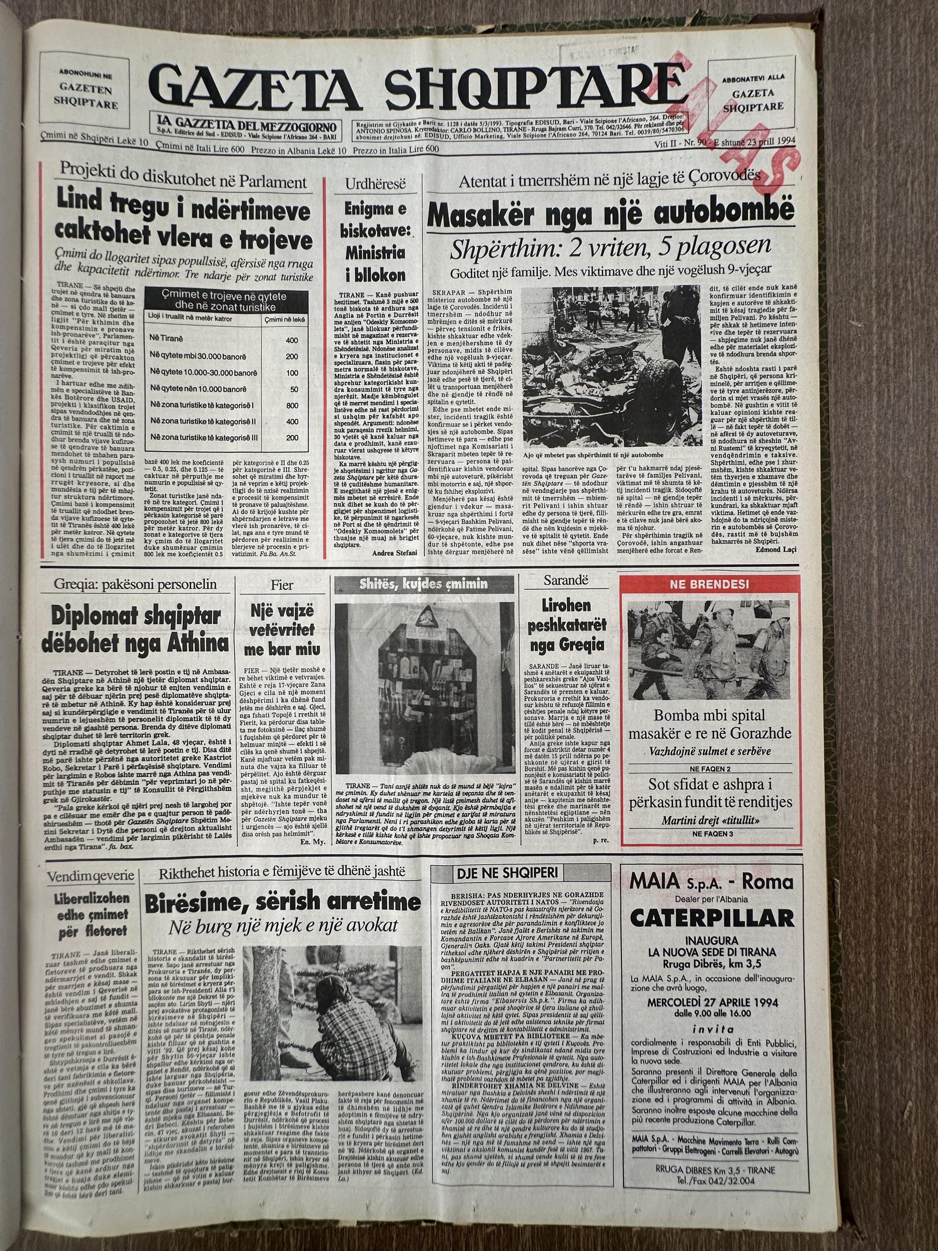 Gazeta Shqiptare 1994-04-23