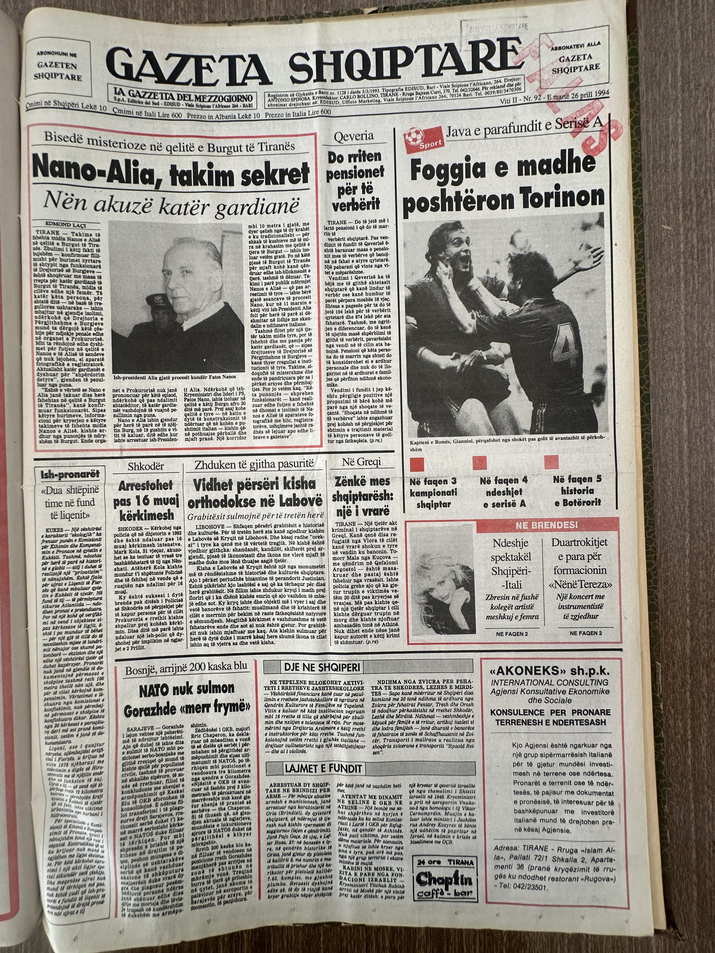 Gazeta Shqiptare 1994-04-26