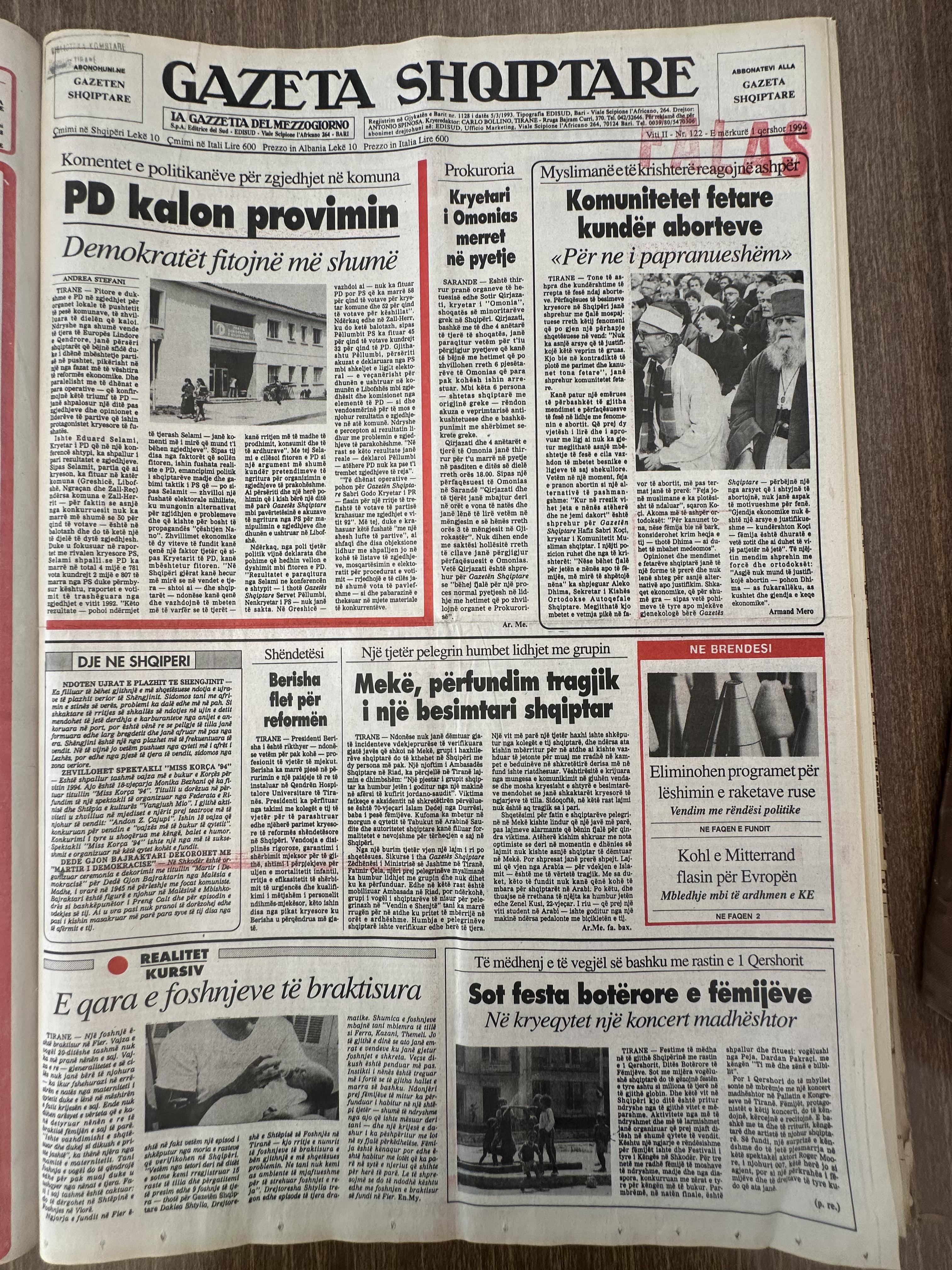 Gazeta Shqiptare 1994-06-01