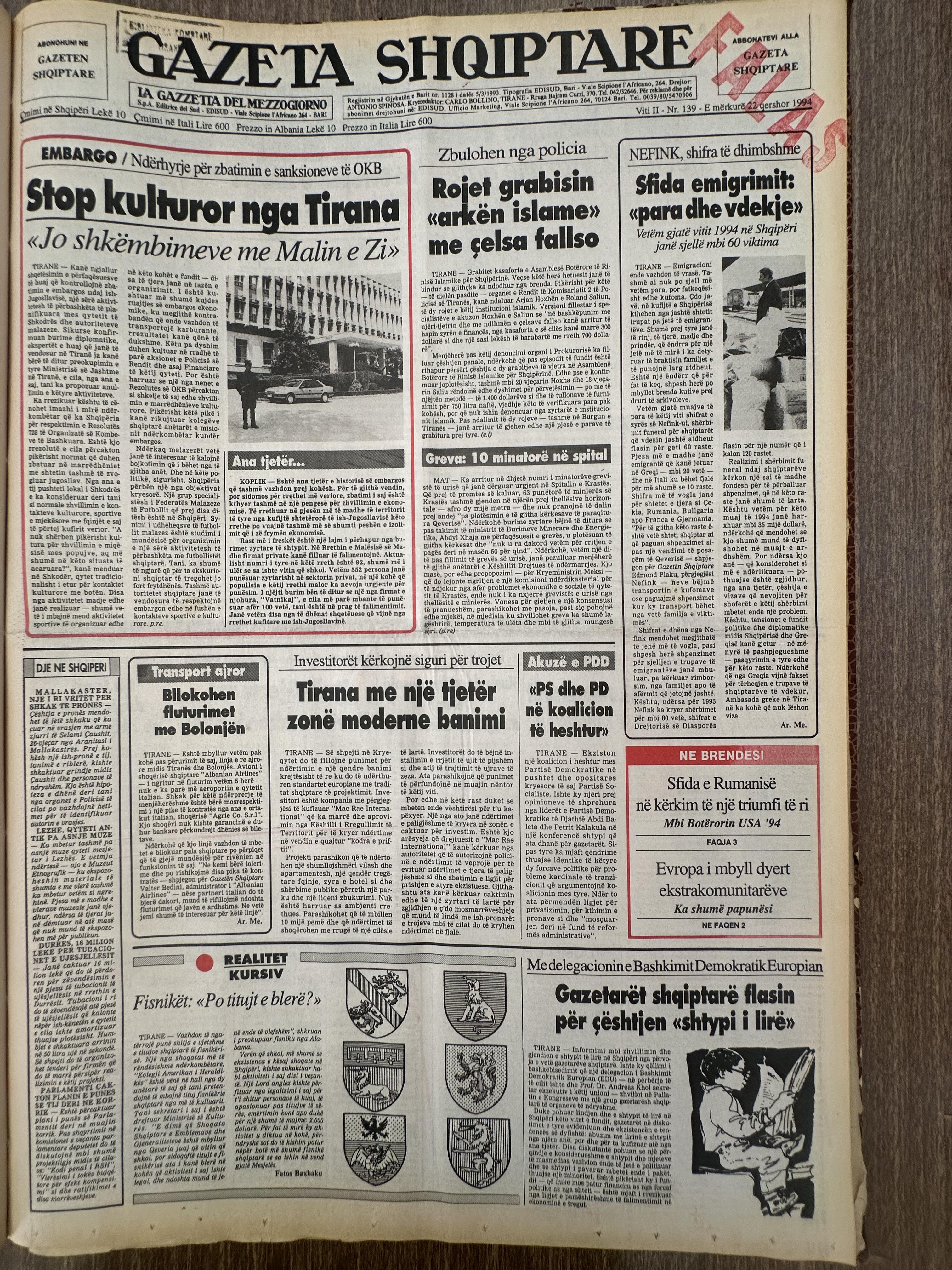 Gazeta Shqiptare 1994-06-22
