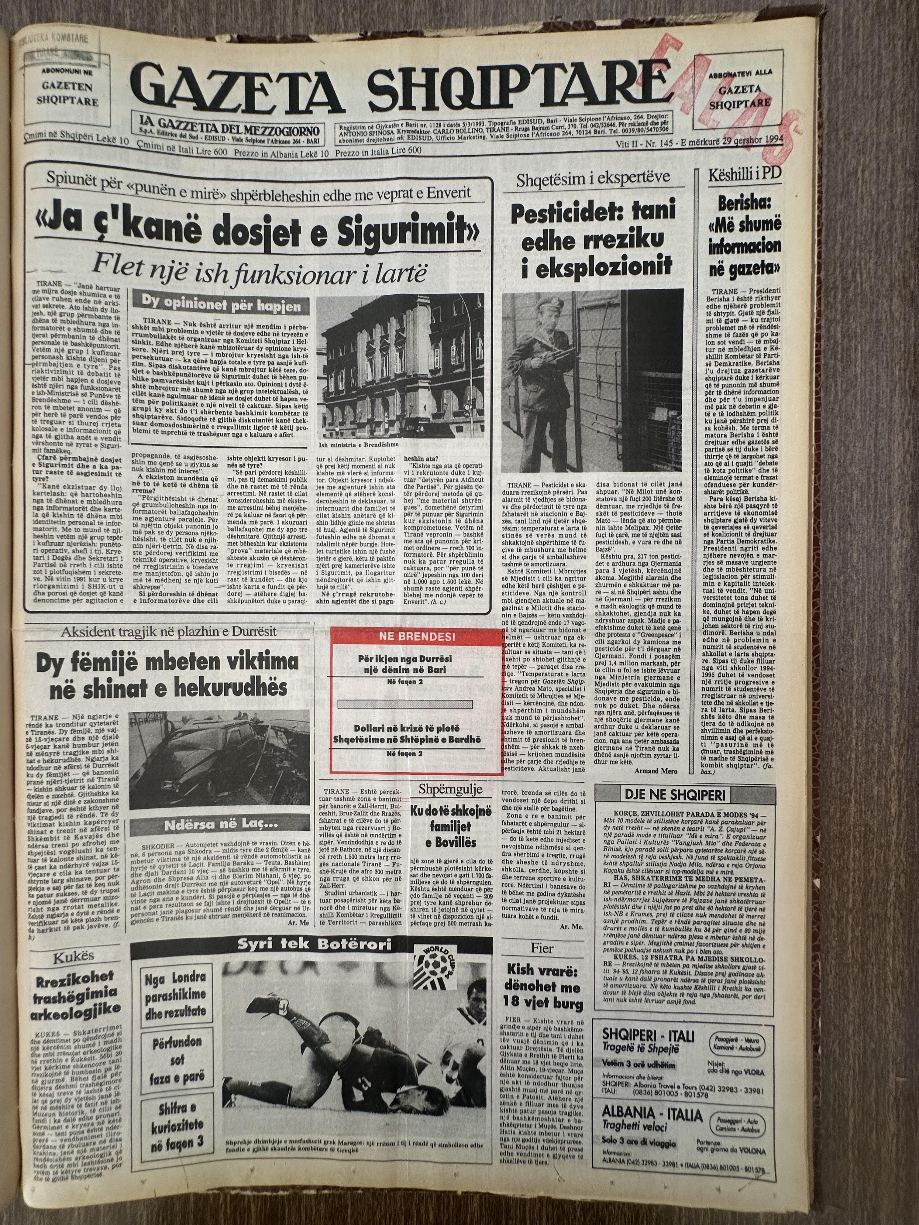 Gazeta Shqiptare 1994-06-29