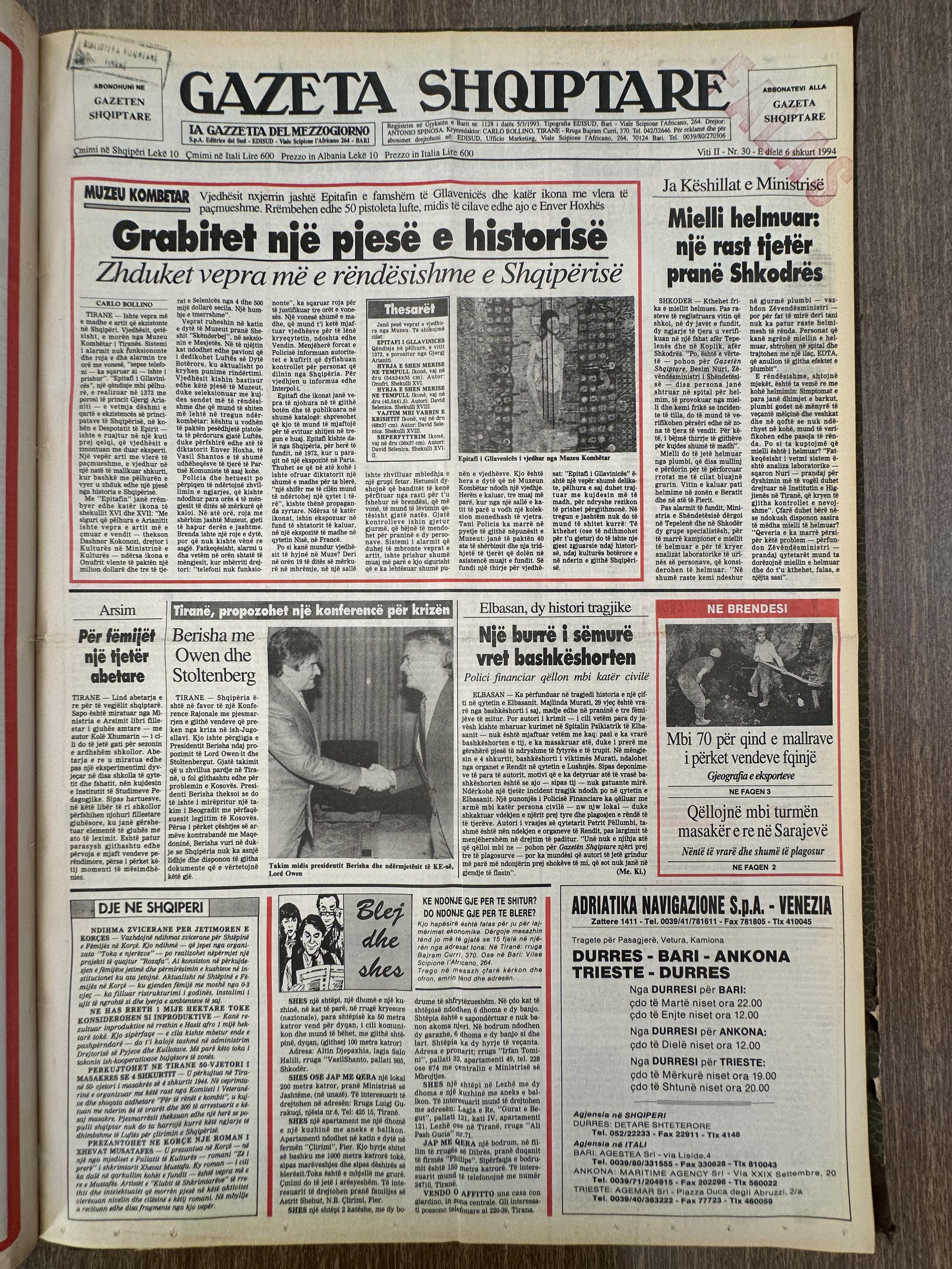 Gazeta Shqiptare 1994-02-06