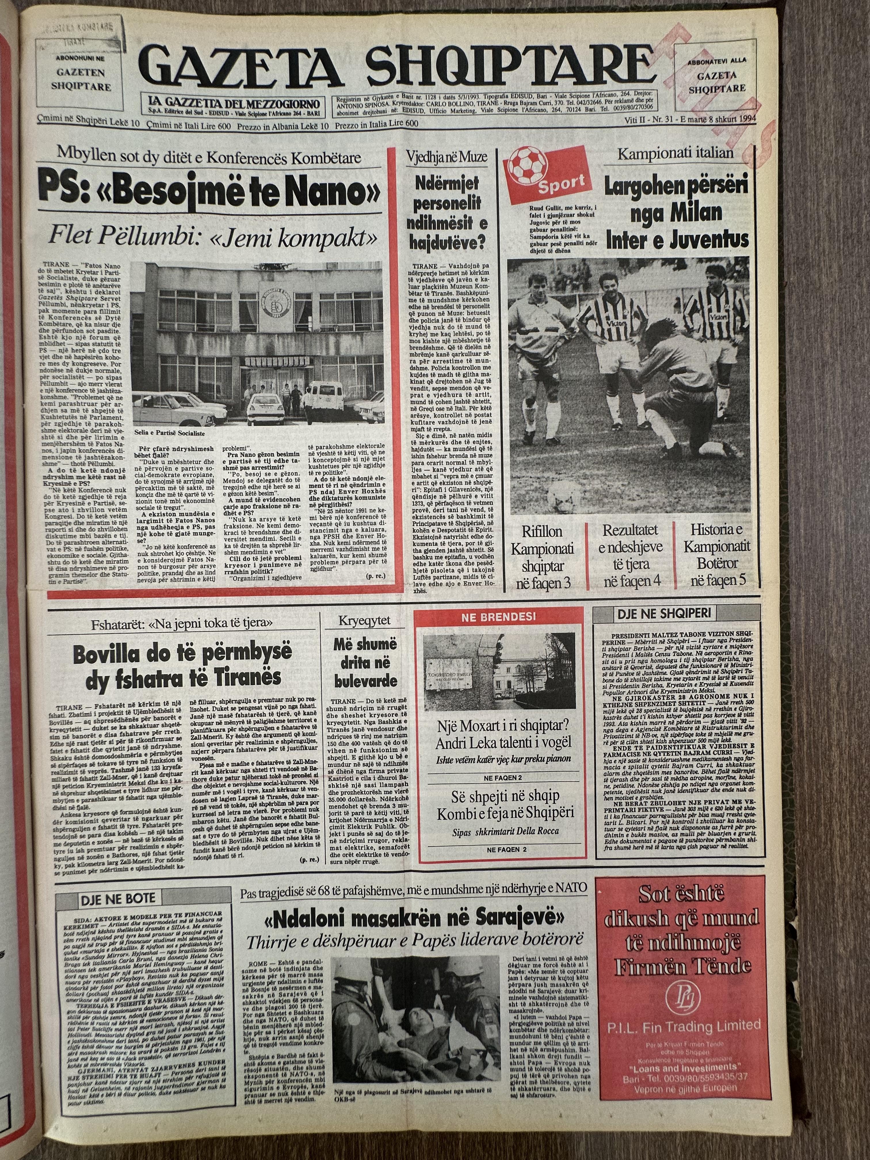Gazeta Shqiptare 1994-02-08