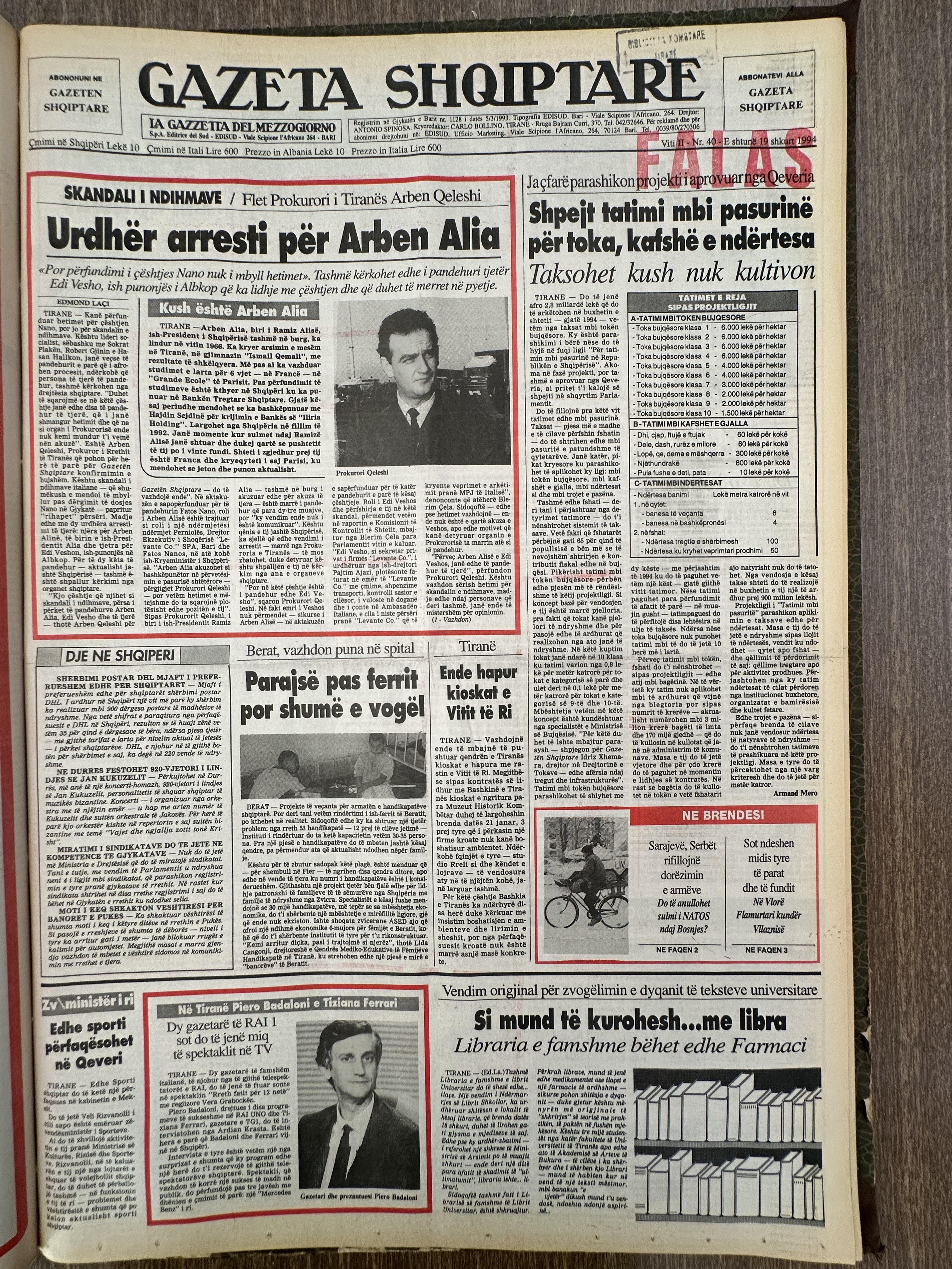 Gazeta Shqiptare 1994-02-19