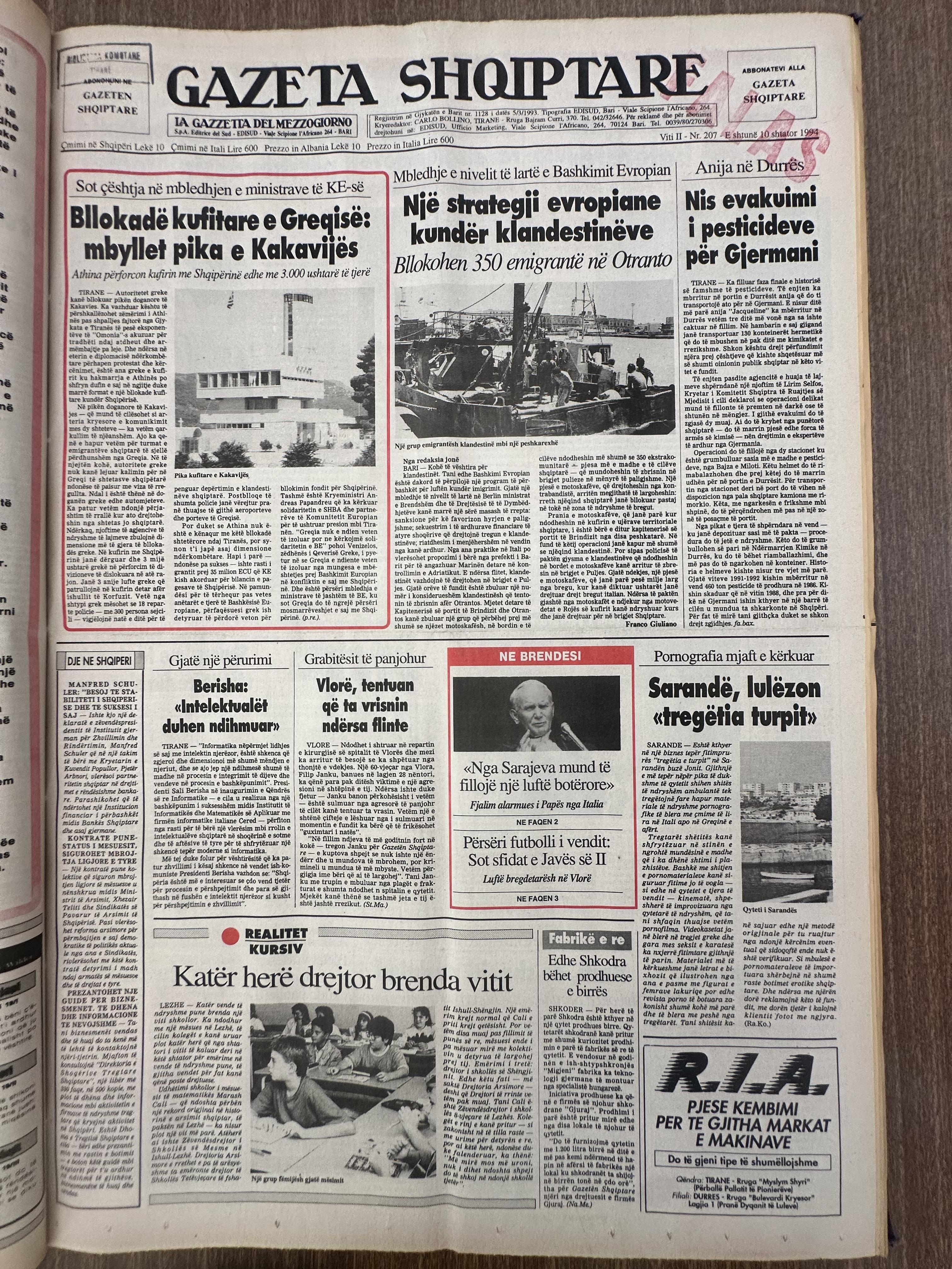 Gazeta Shqiptare 1994-09-10