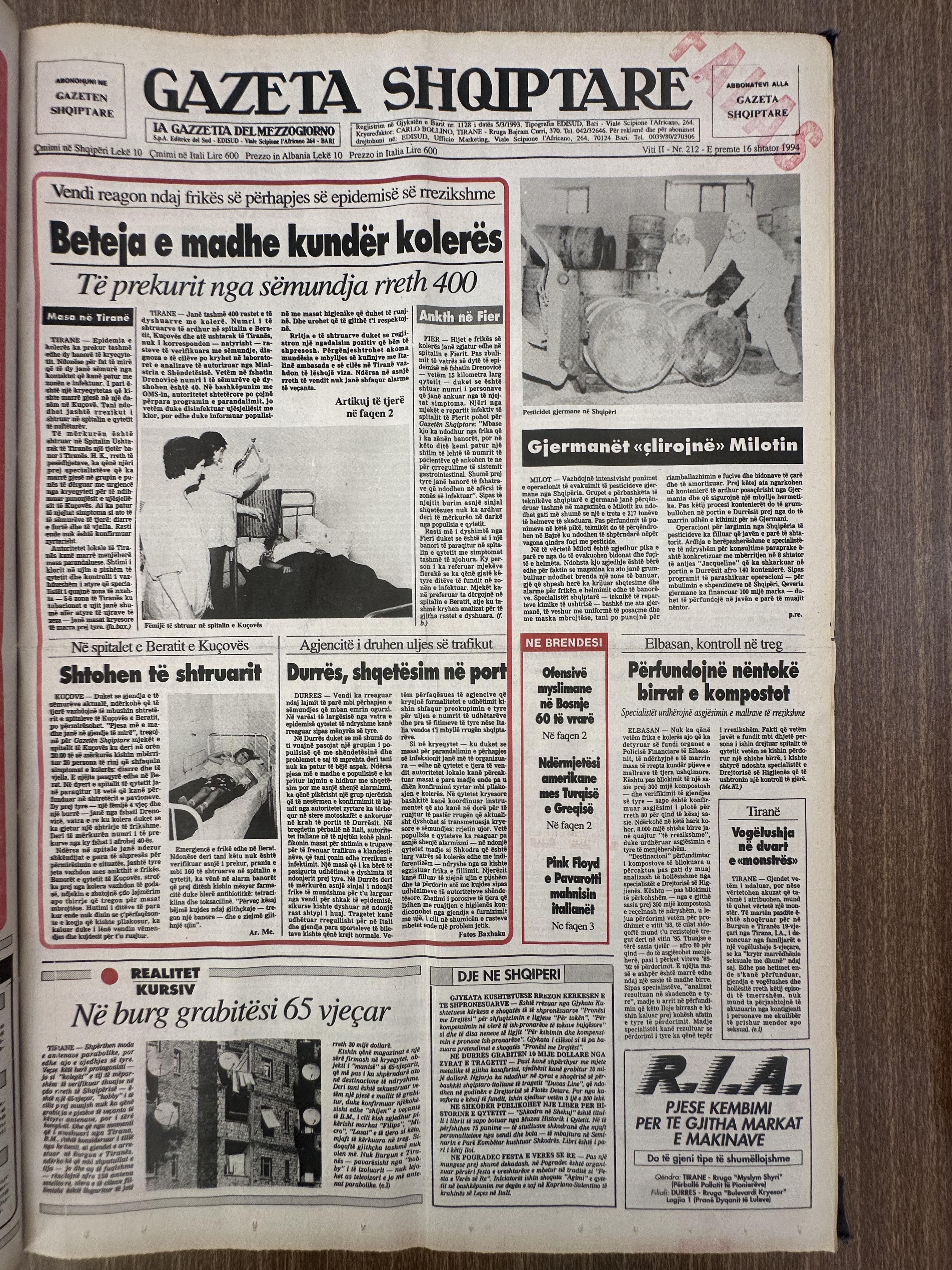 Gazeta Shqiptare 1994-09-16