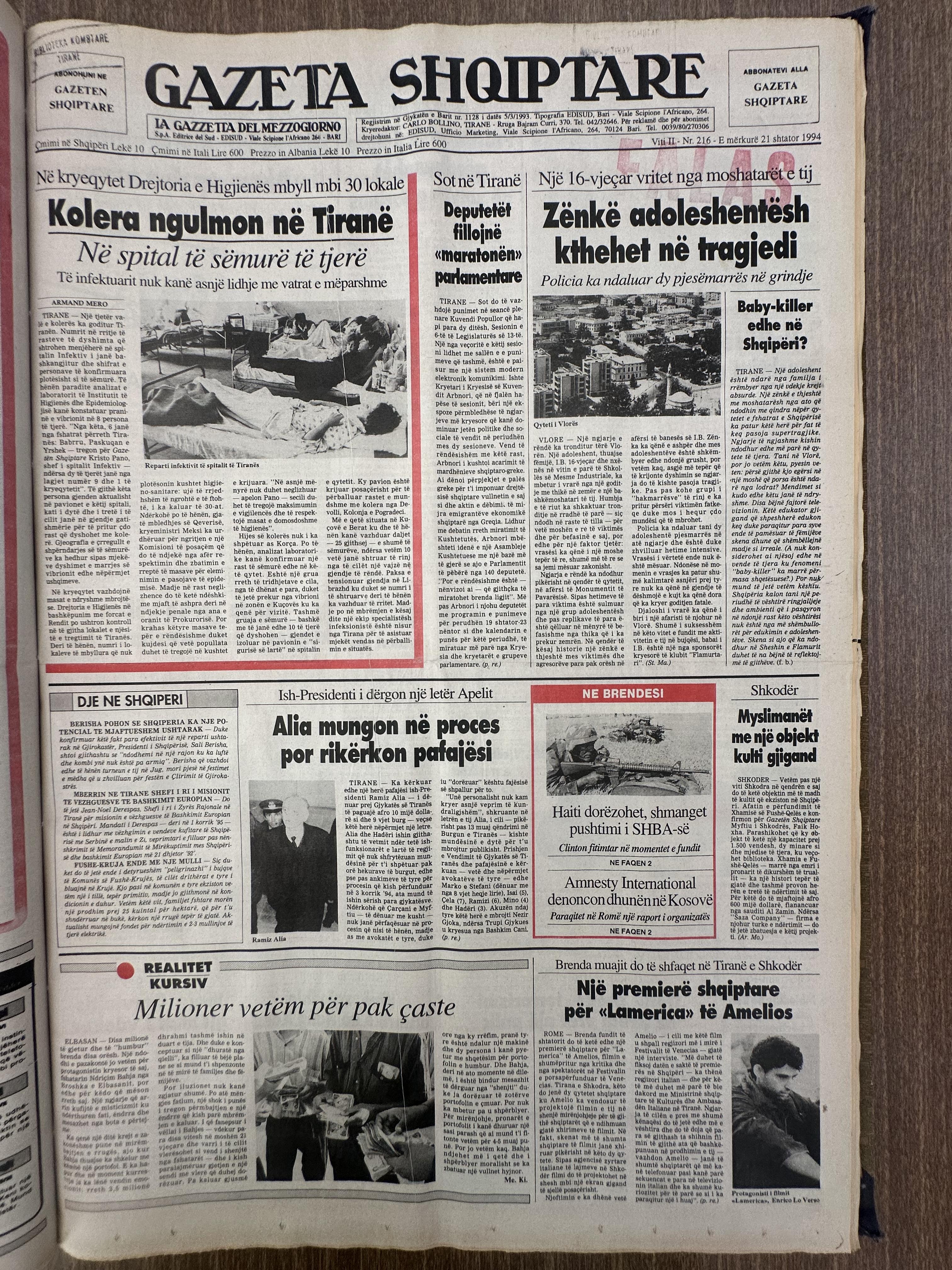 Gazeta Shqiptare 1994-09-21