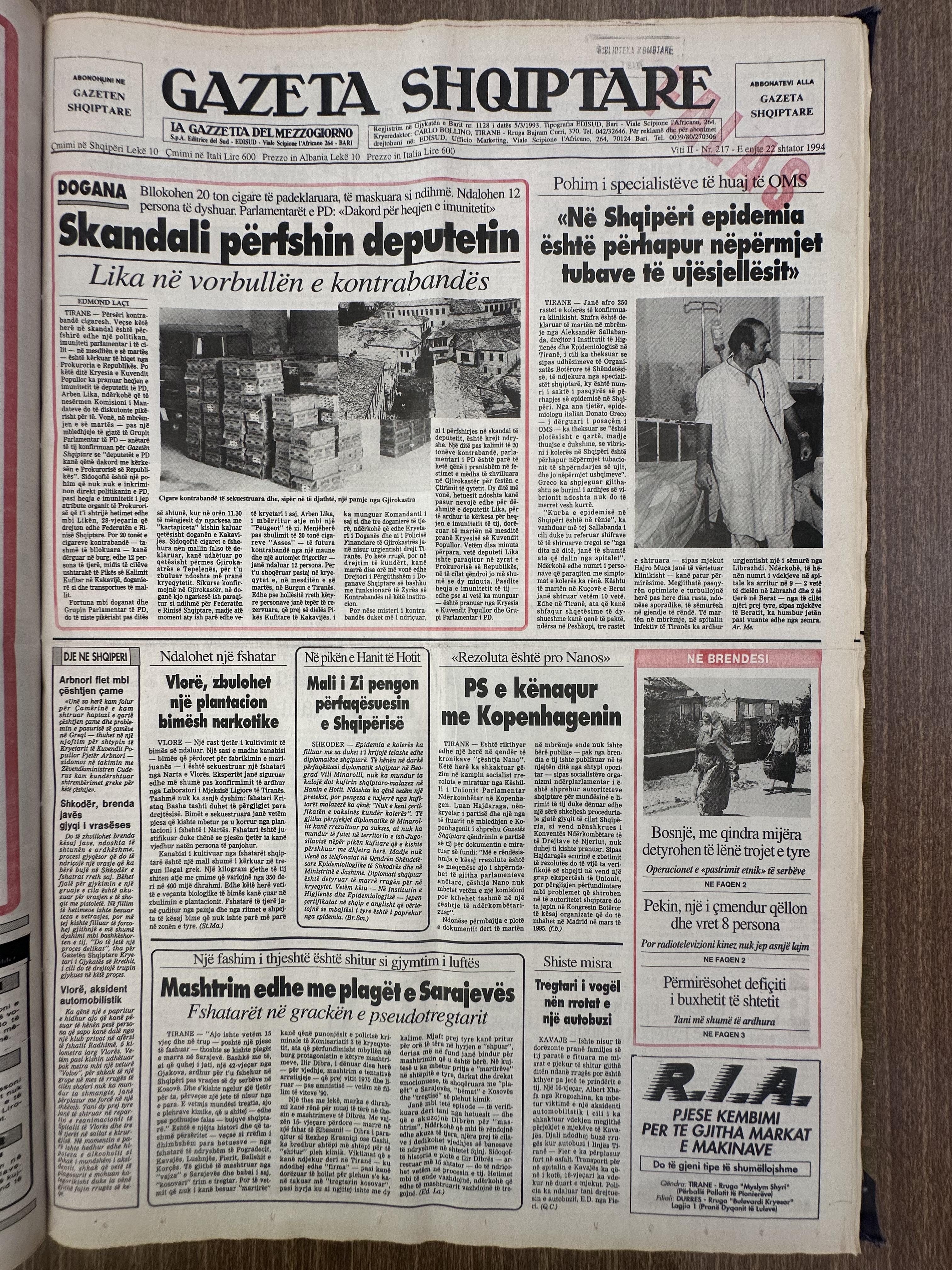 Gazeta Shqiptare 1994-09-22