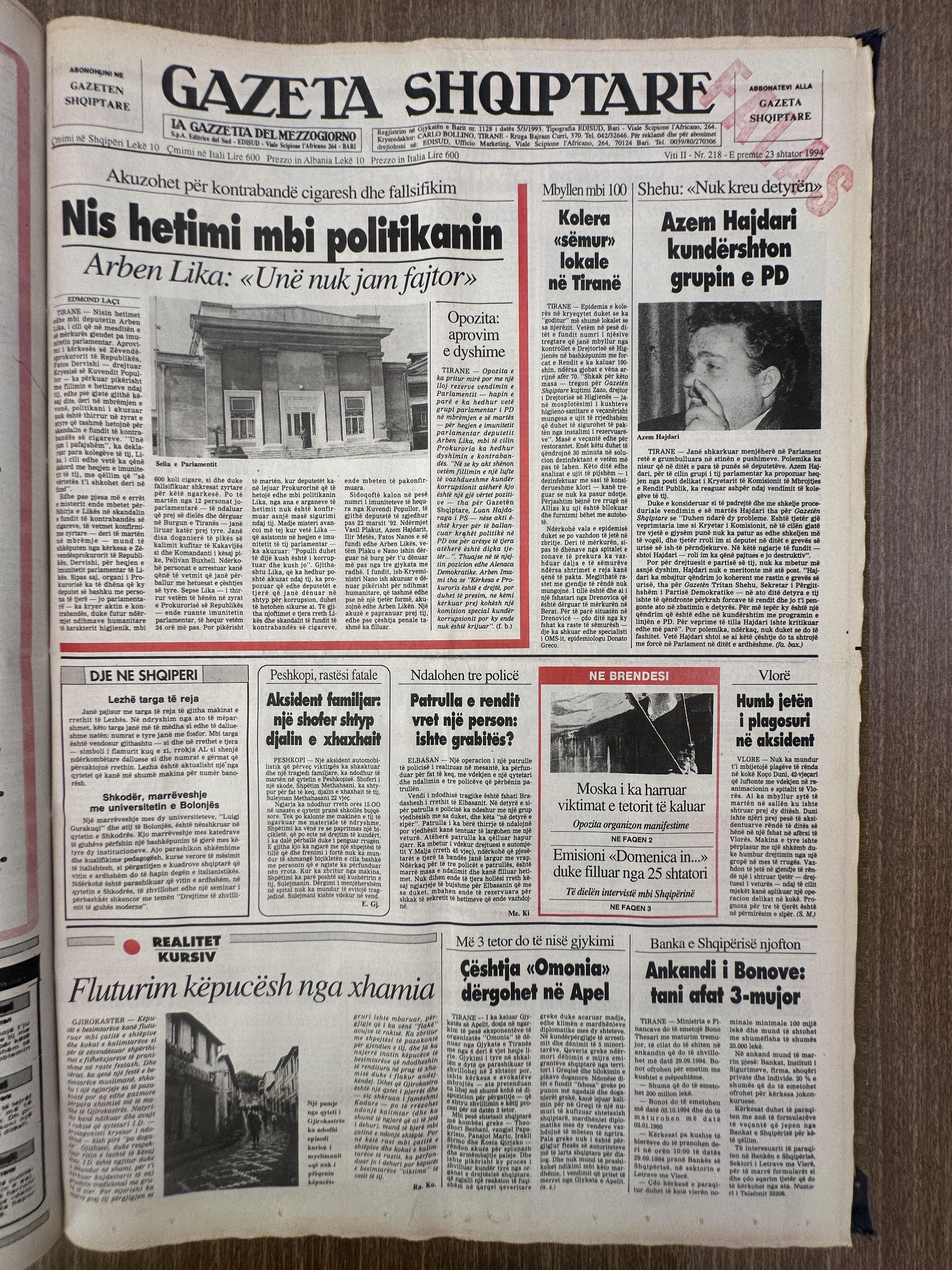 Gazeta Shqiptare 1994-09-23