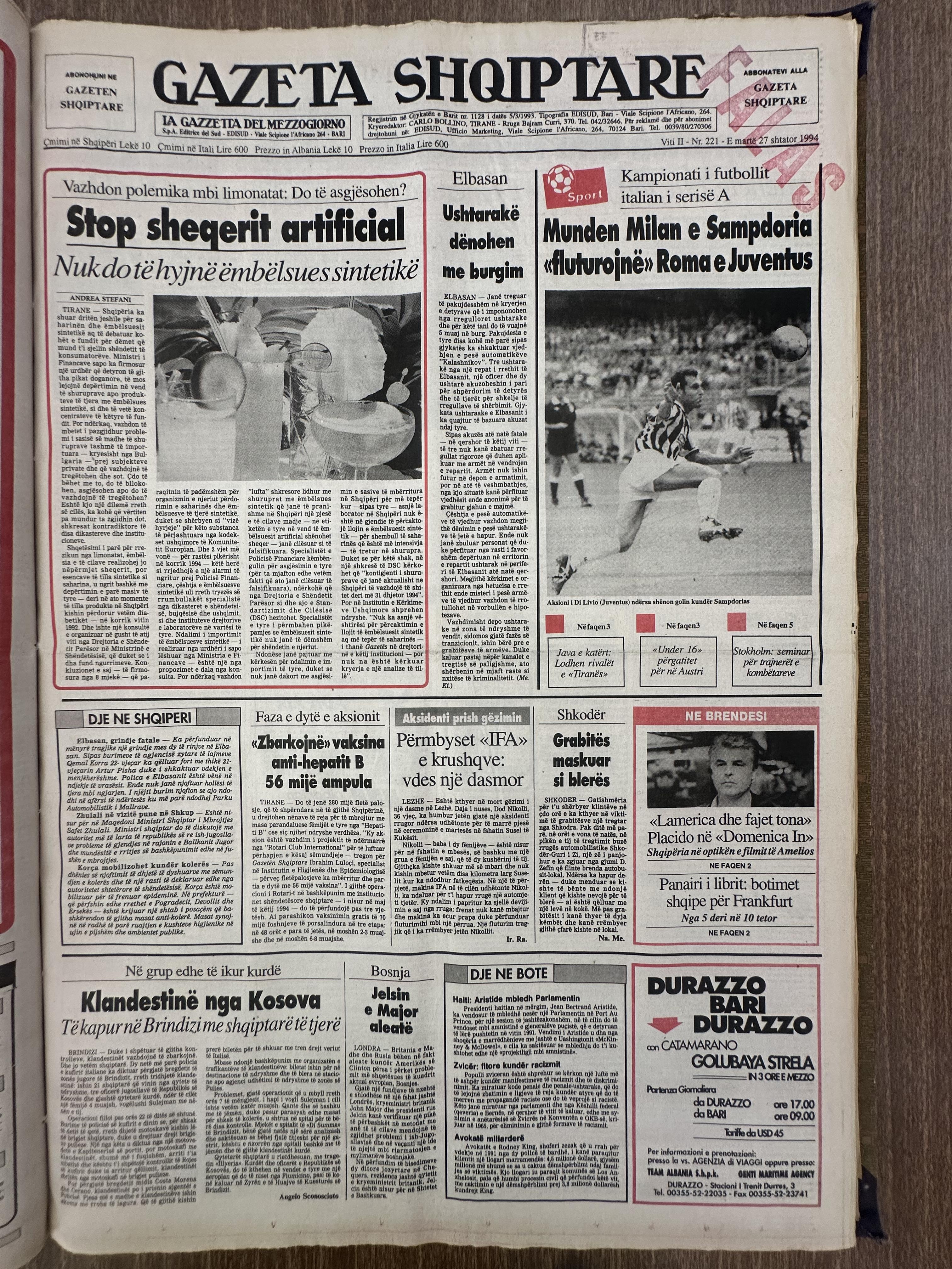 Gazeta Shqiptare 1994-09-27
