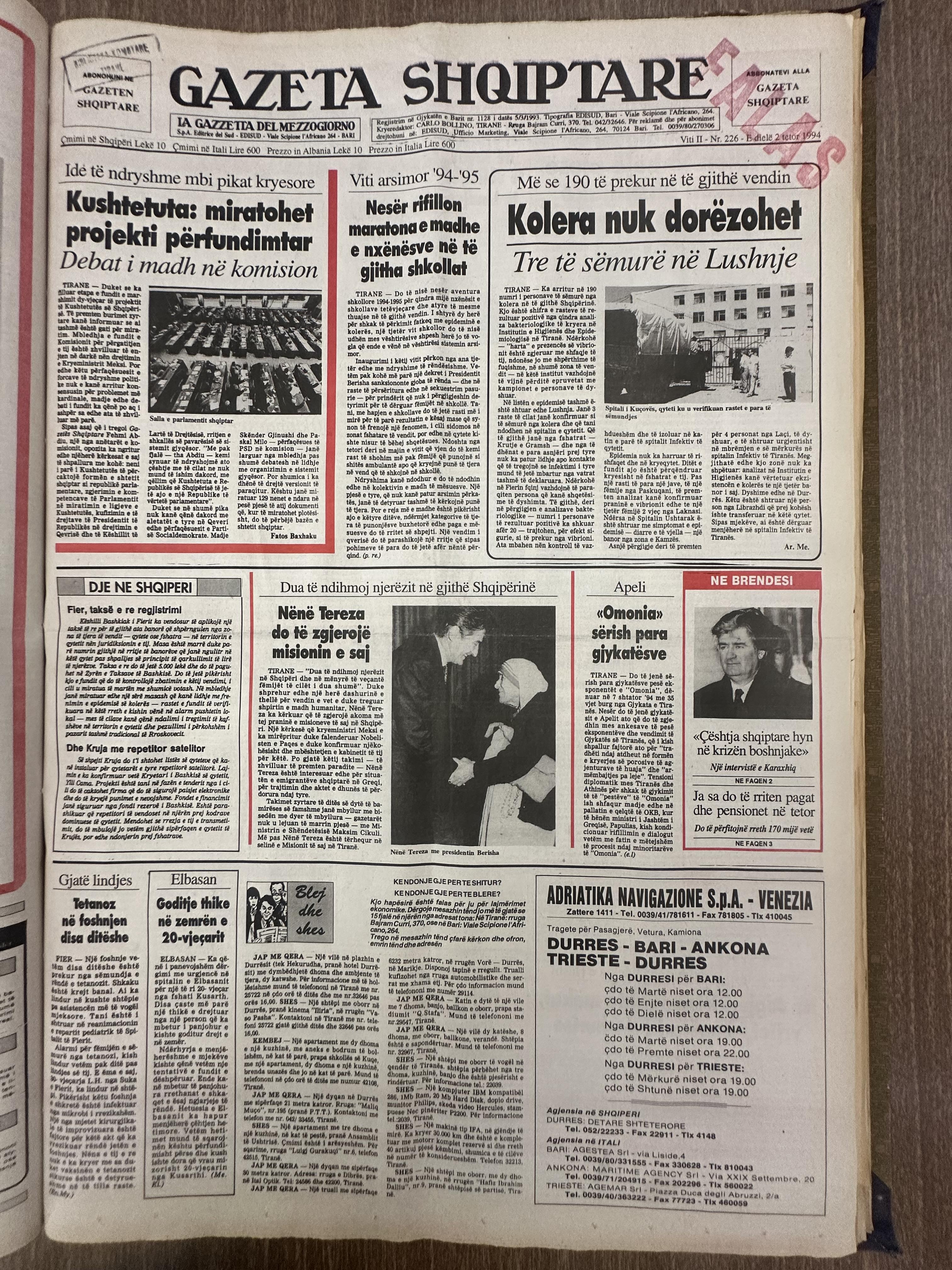 Gazeta Shqiptare 1994-10-02