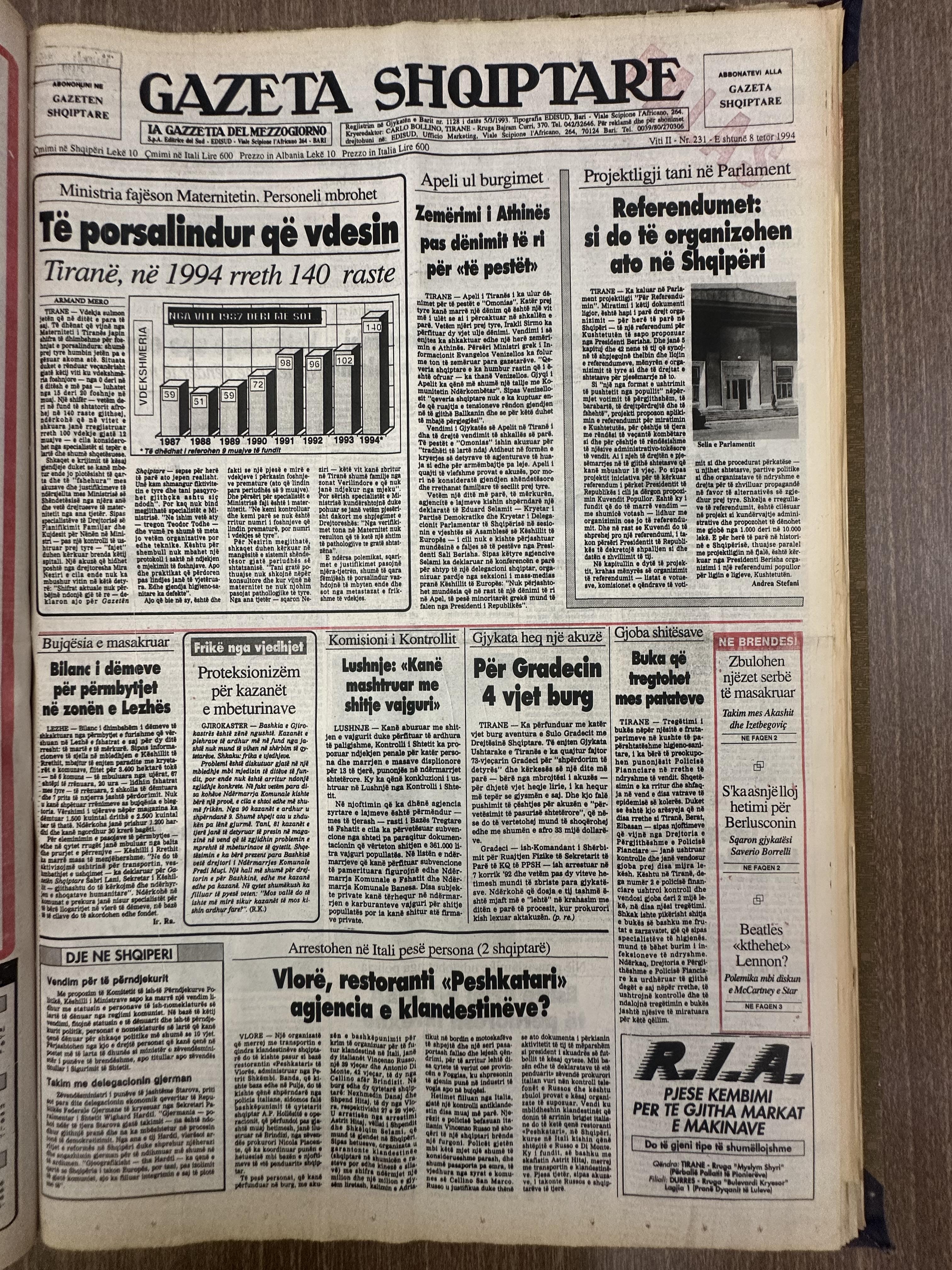 Gazeta Shqiptare 1994-10-08