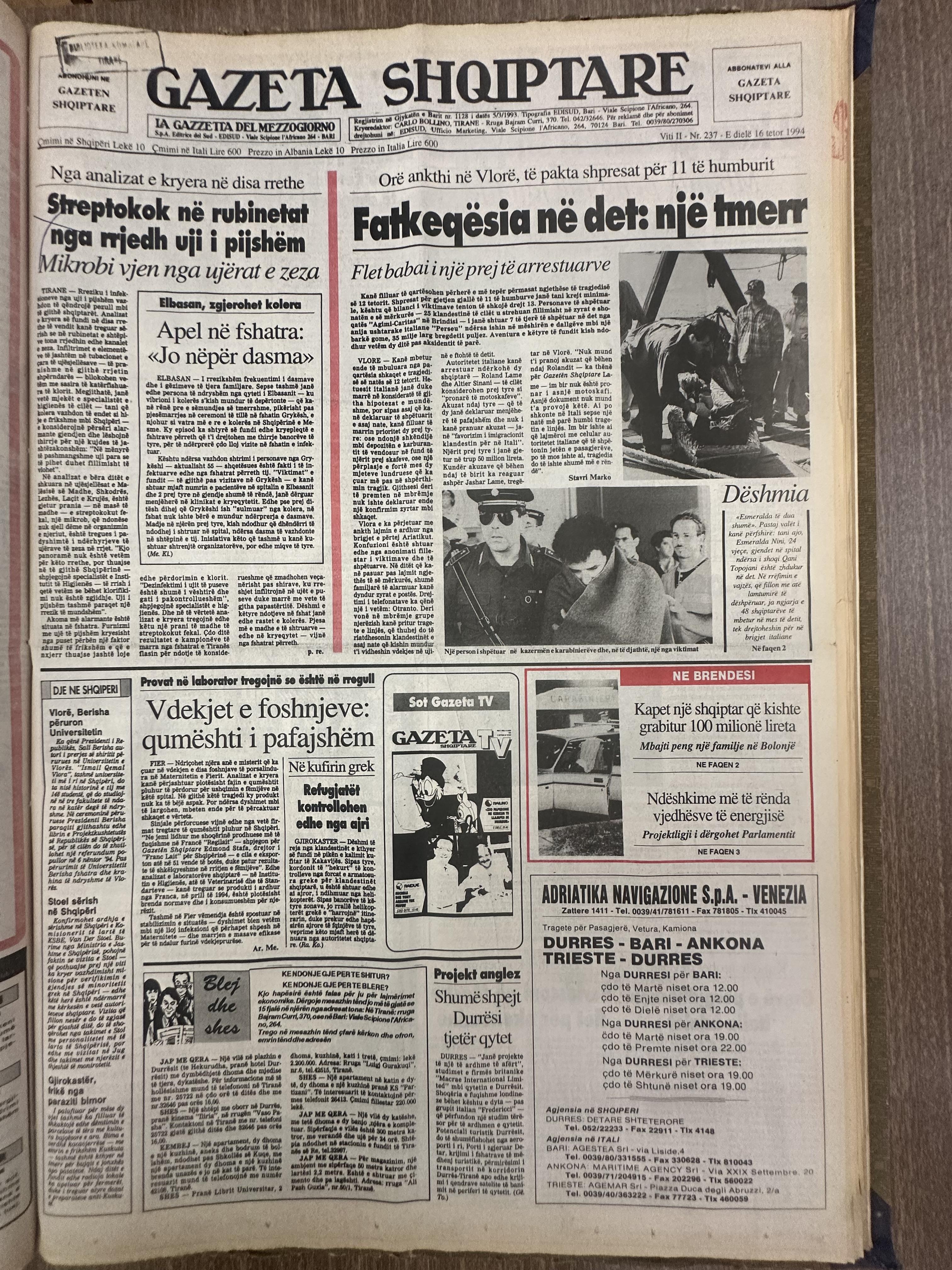 Gazeta Shqiptare 1994-10-16