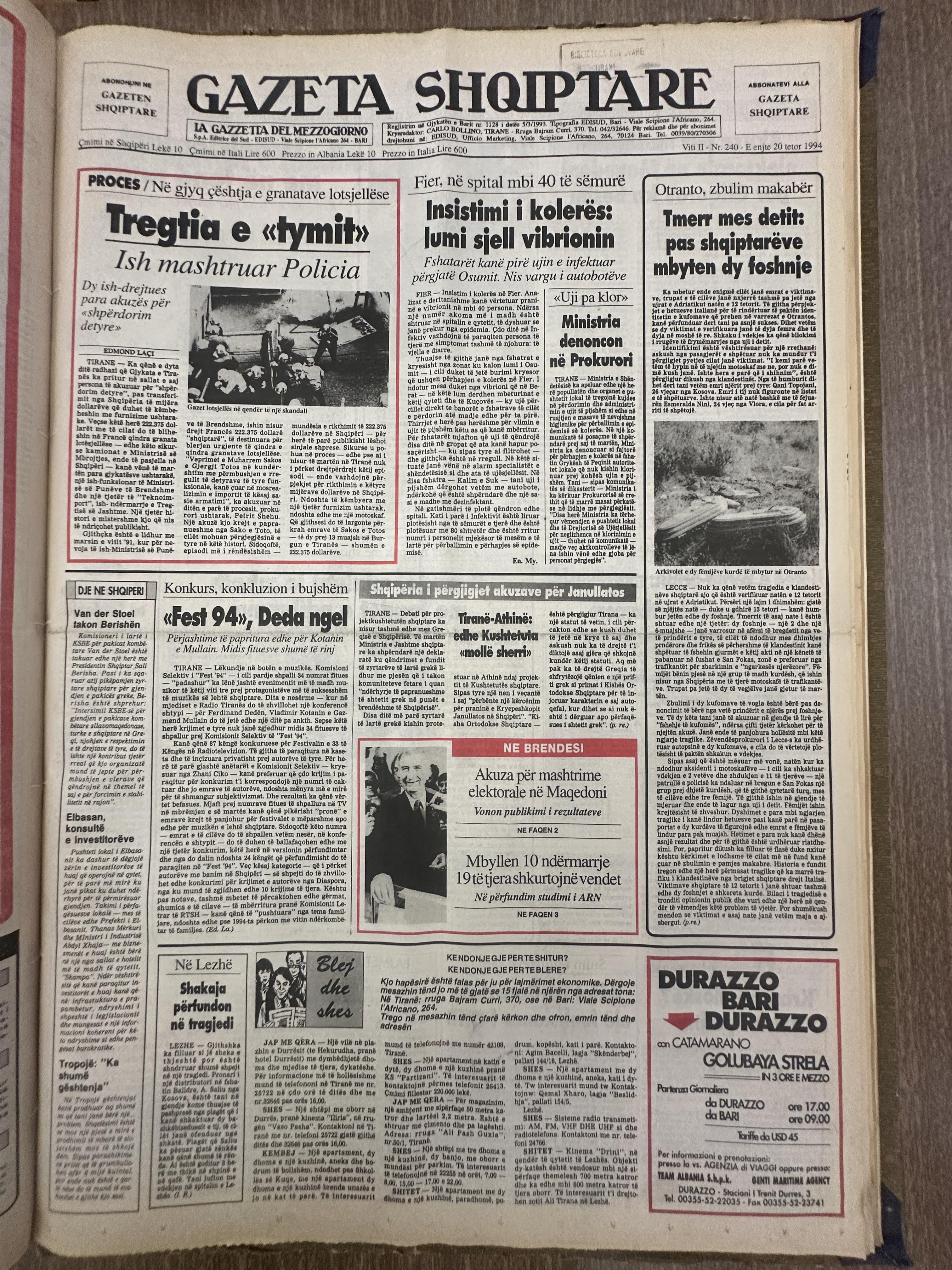 Gazeta Shqiptare 1994-10-20