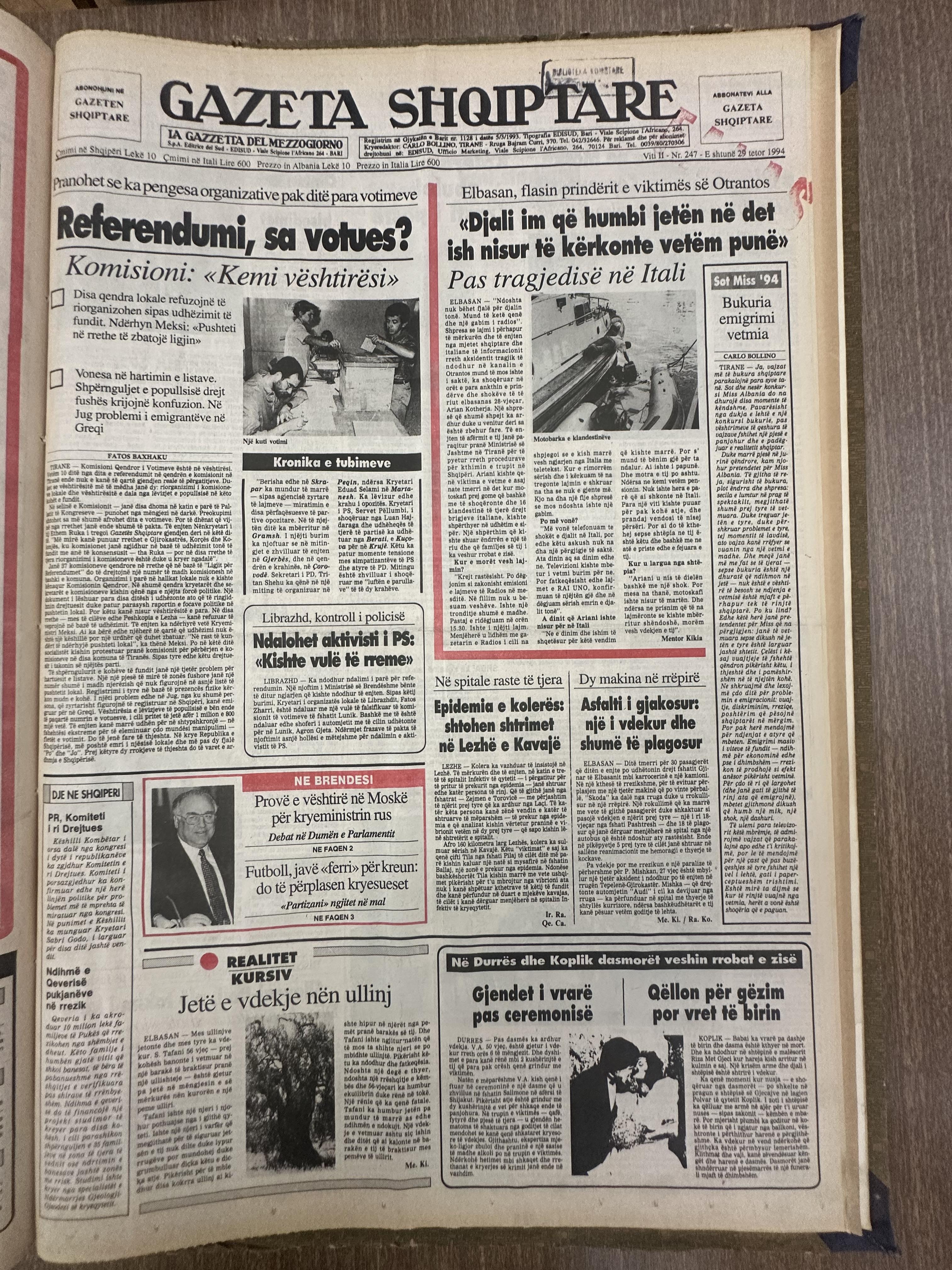 Gazeta Shqiptare 1994-10-29