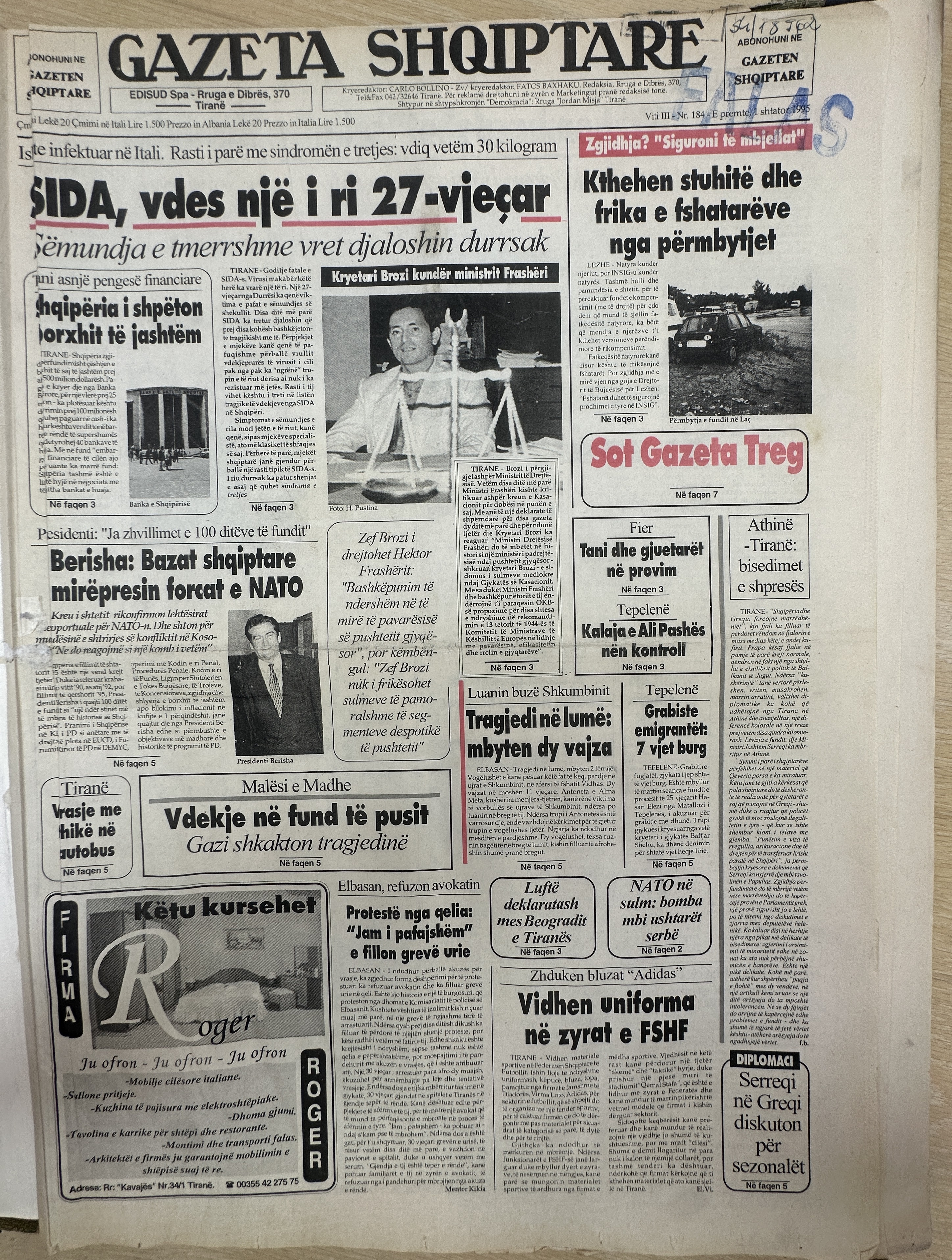 Gazeta Shqiptare 1995-09-01