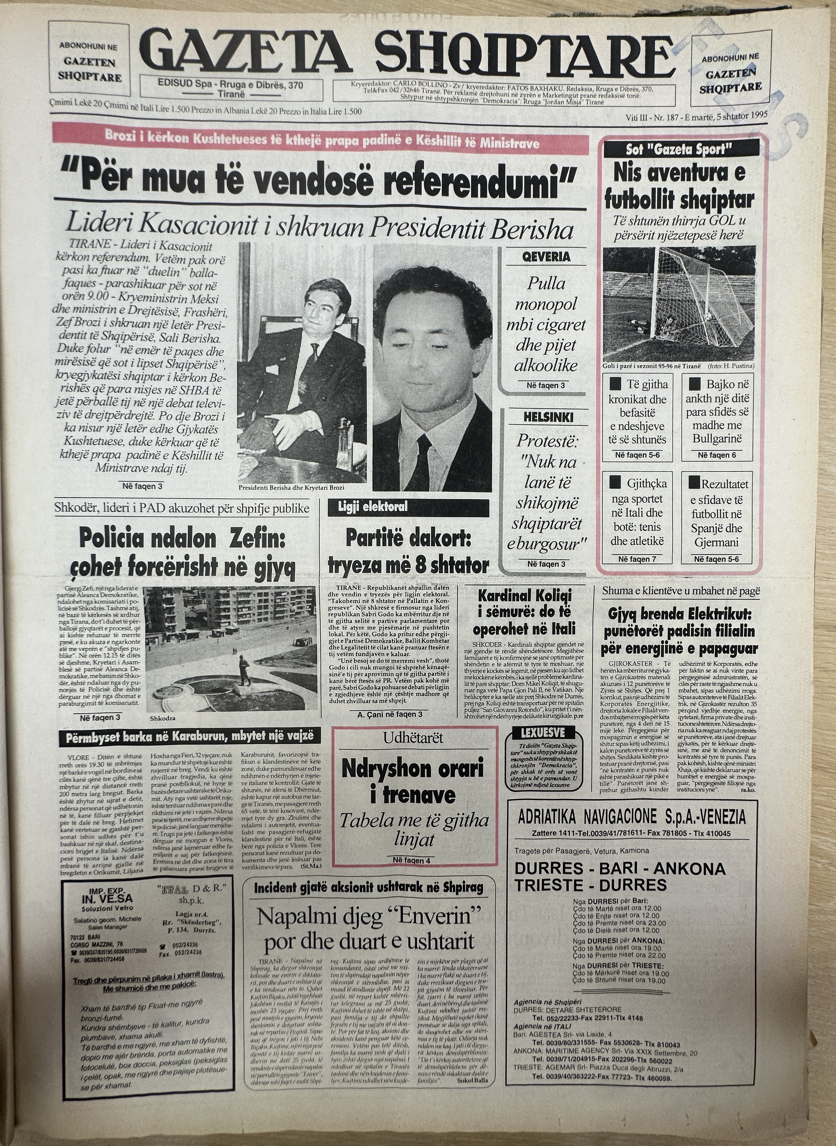 Gazeta Shqiptare 1995-09-05