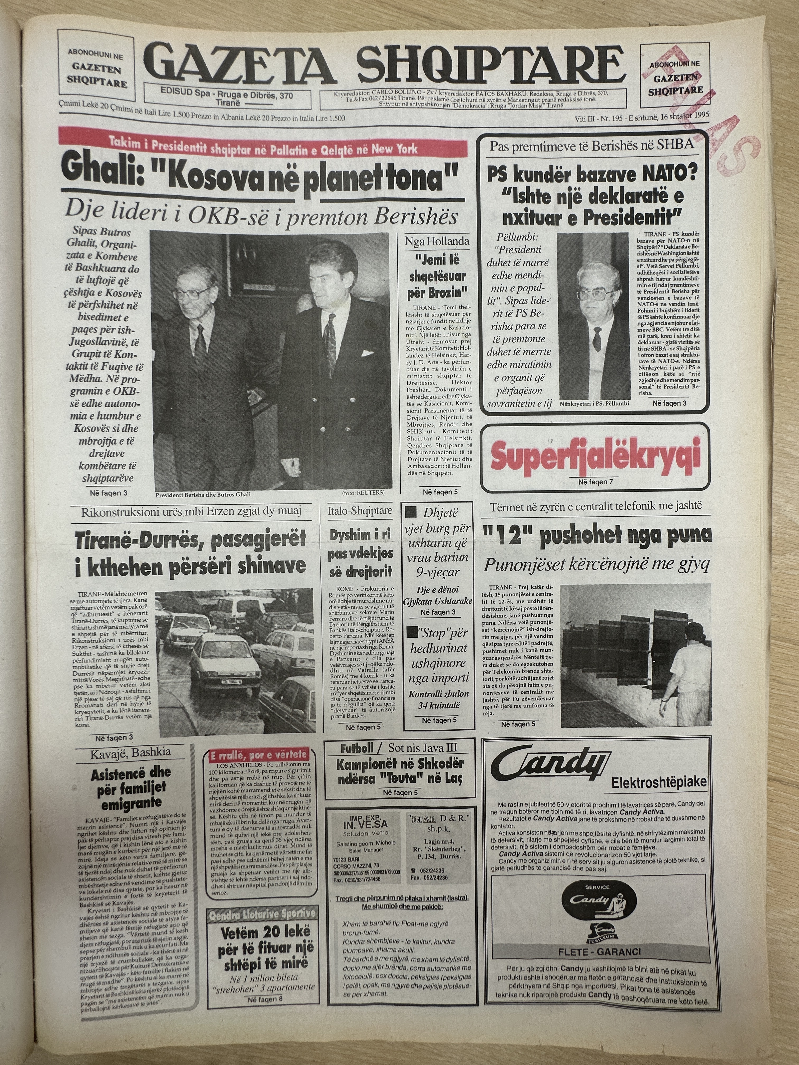 Gazeta Shqiptare 1995-09-16
