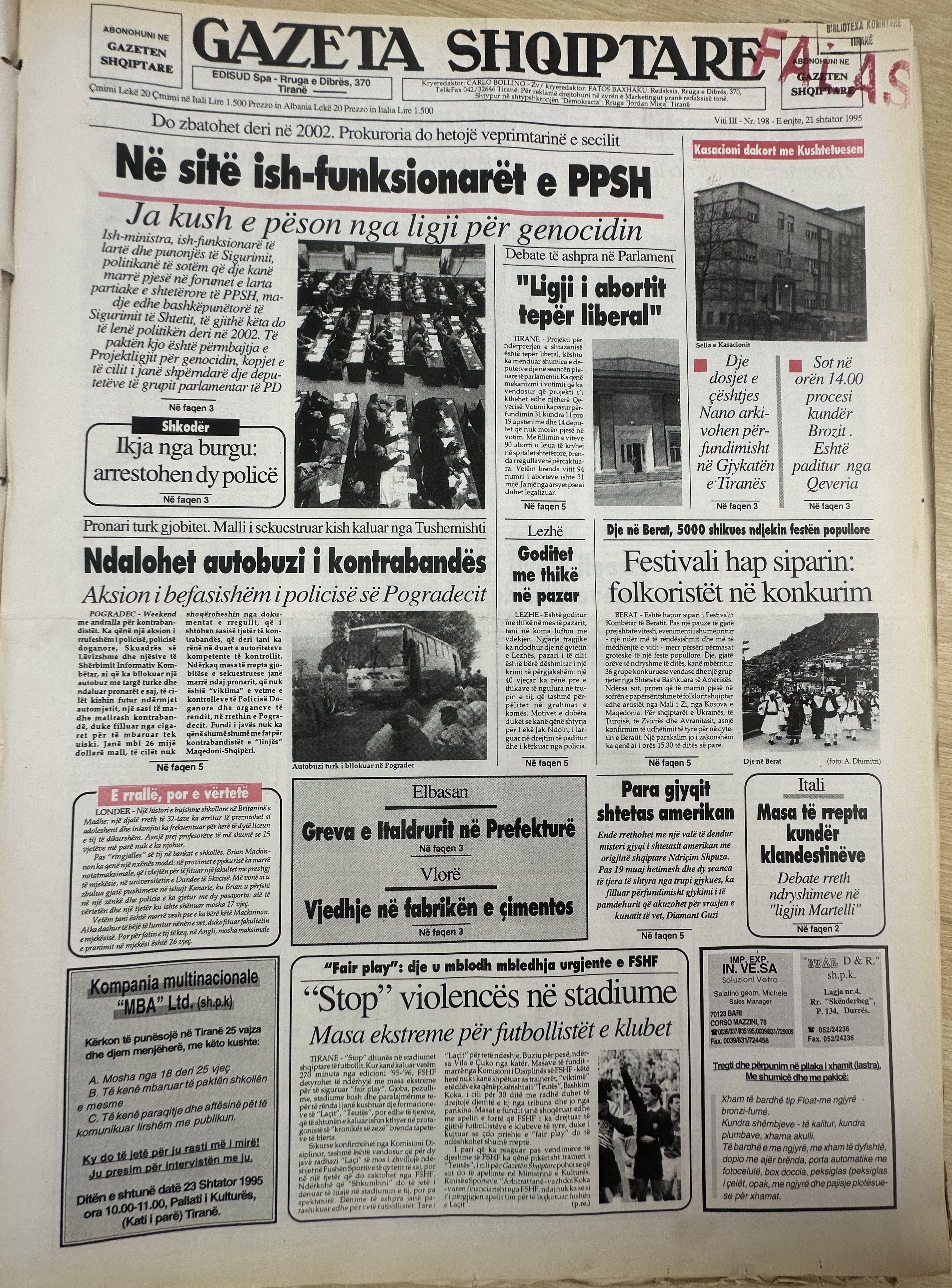 Gazeta Shqiptare 1995-09-21