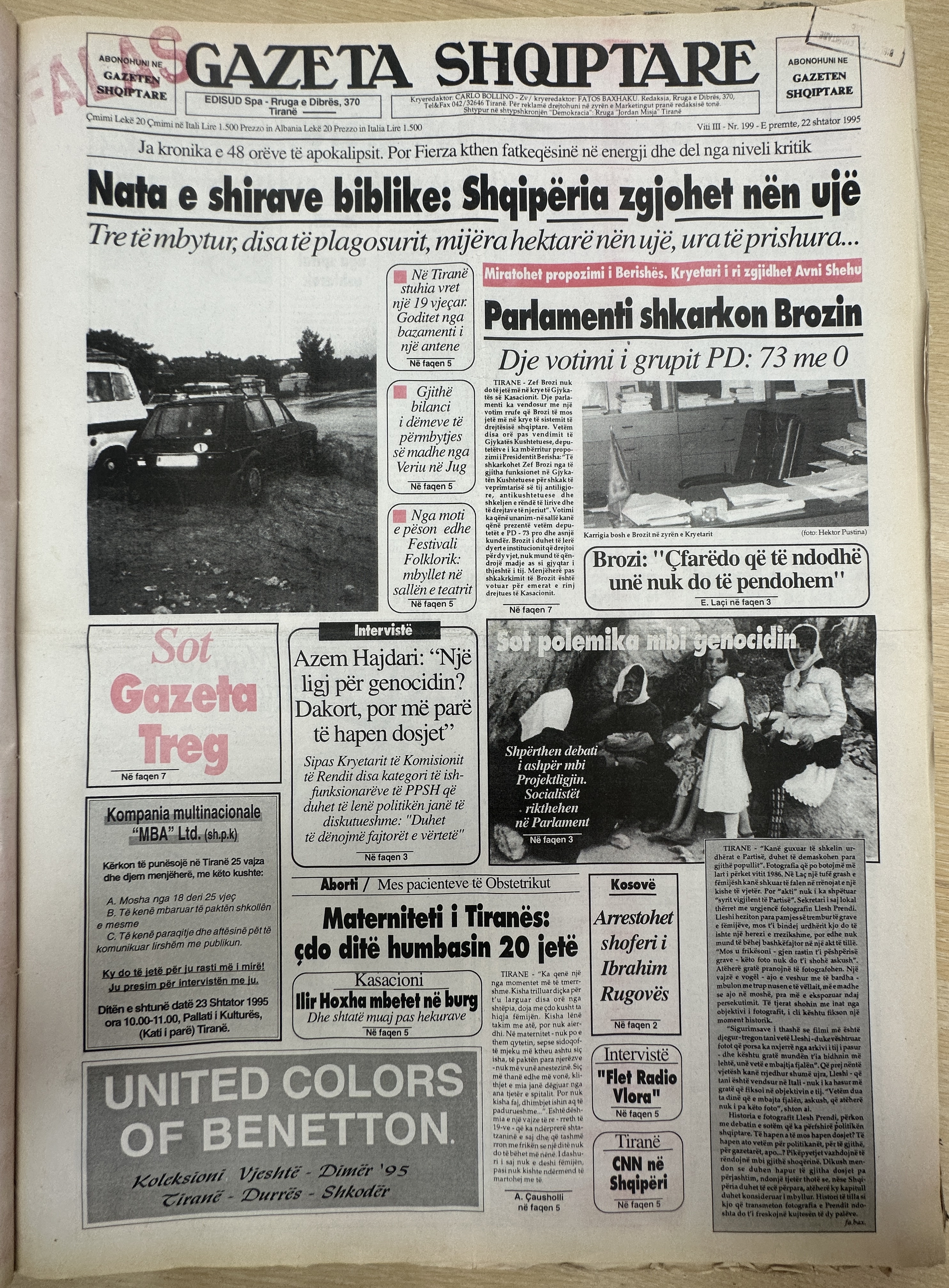 Gazeta Shqiptare 1995-09-22