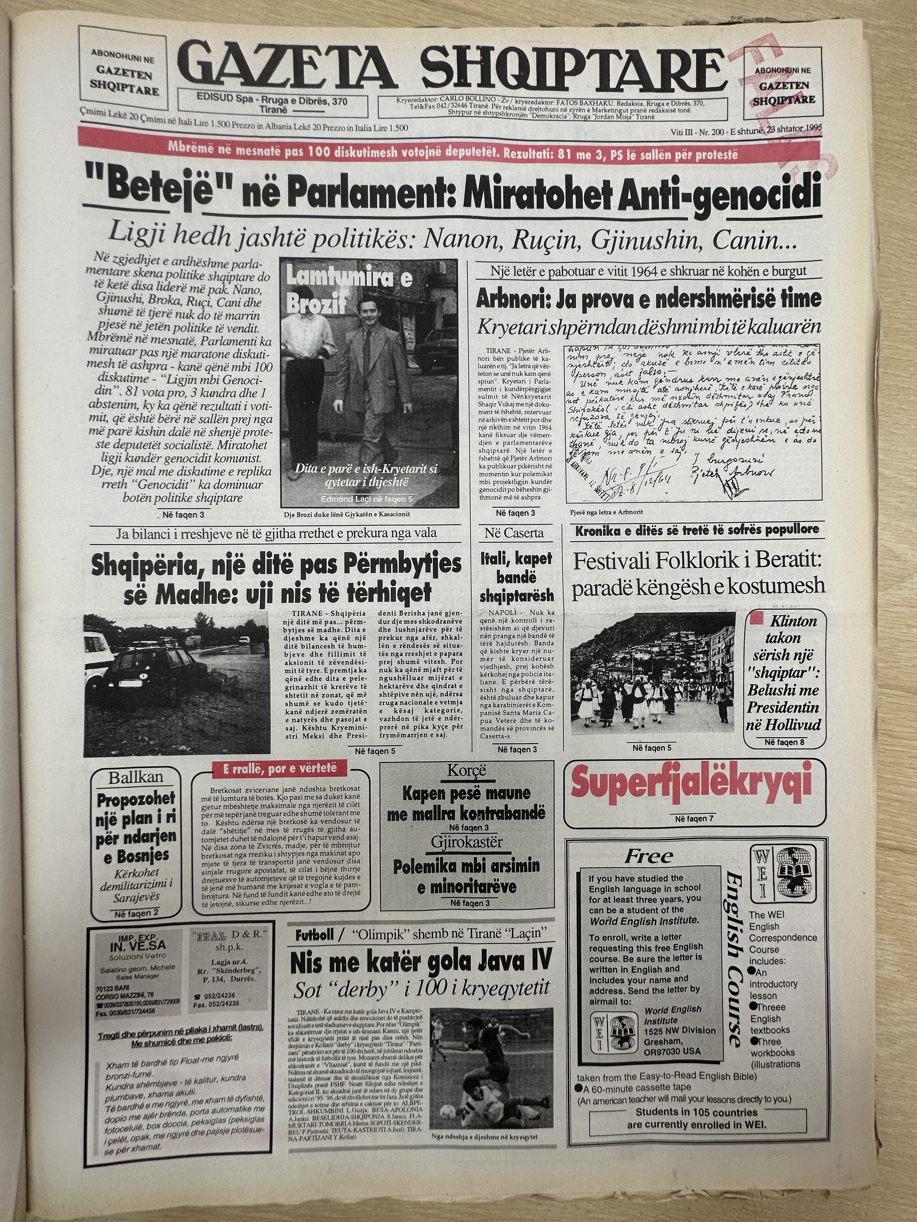 Gazeta Shqiptare 1996-09-28