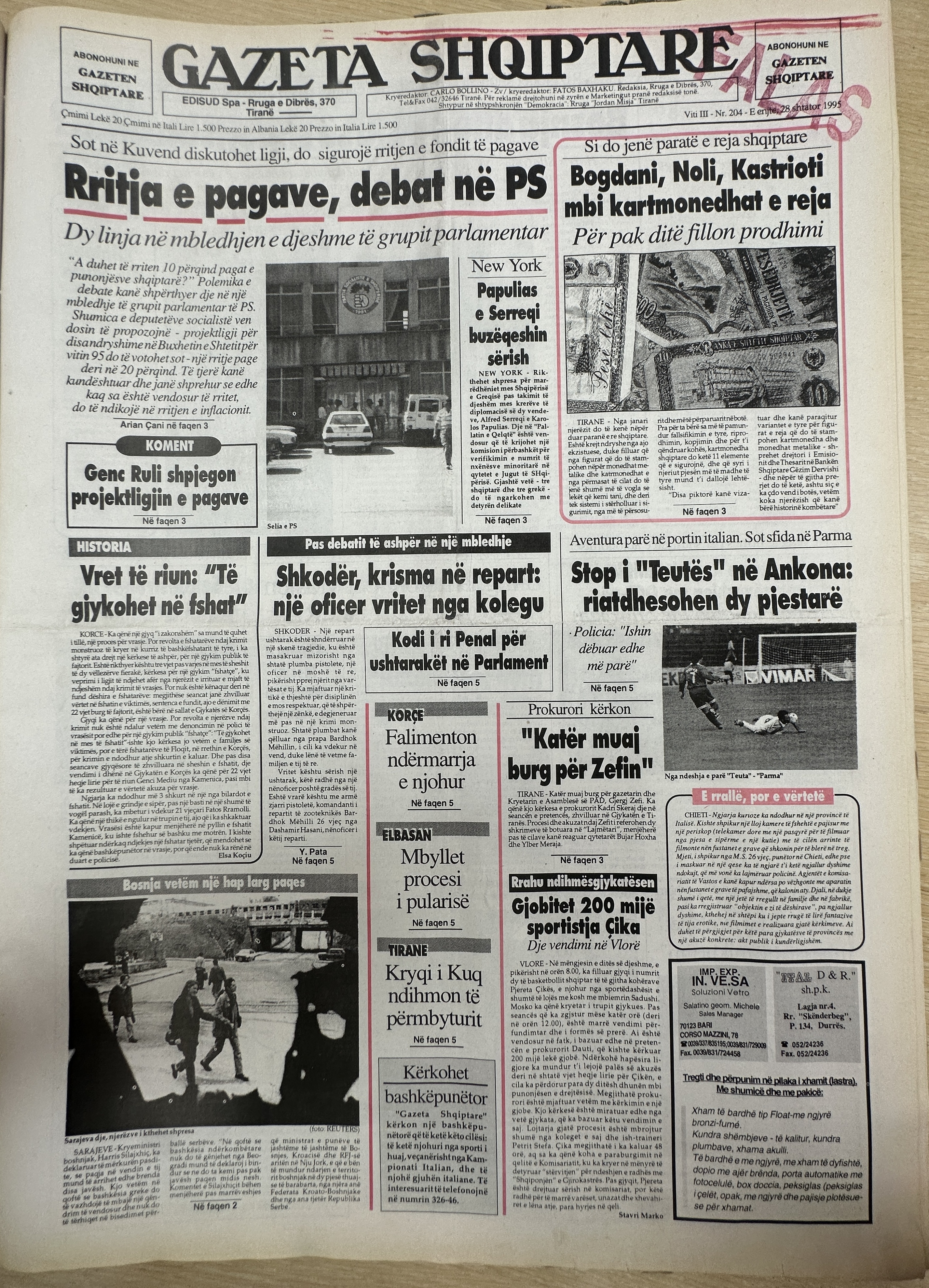 Gazeta Shqiptare 1995-09-28
