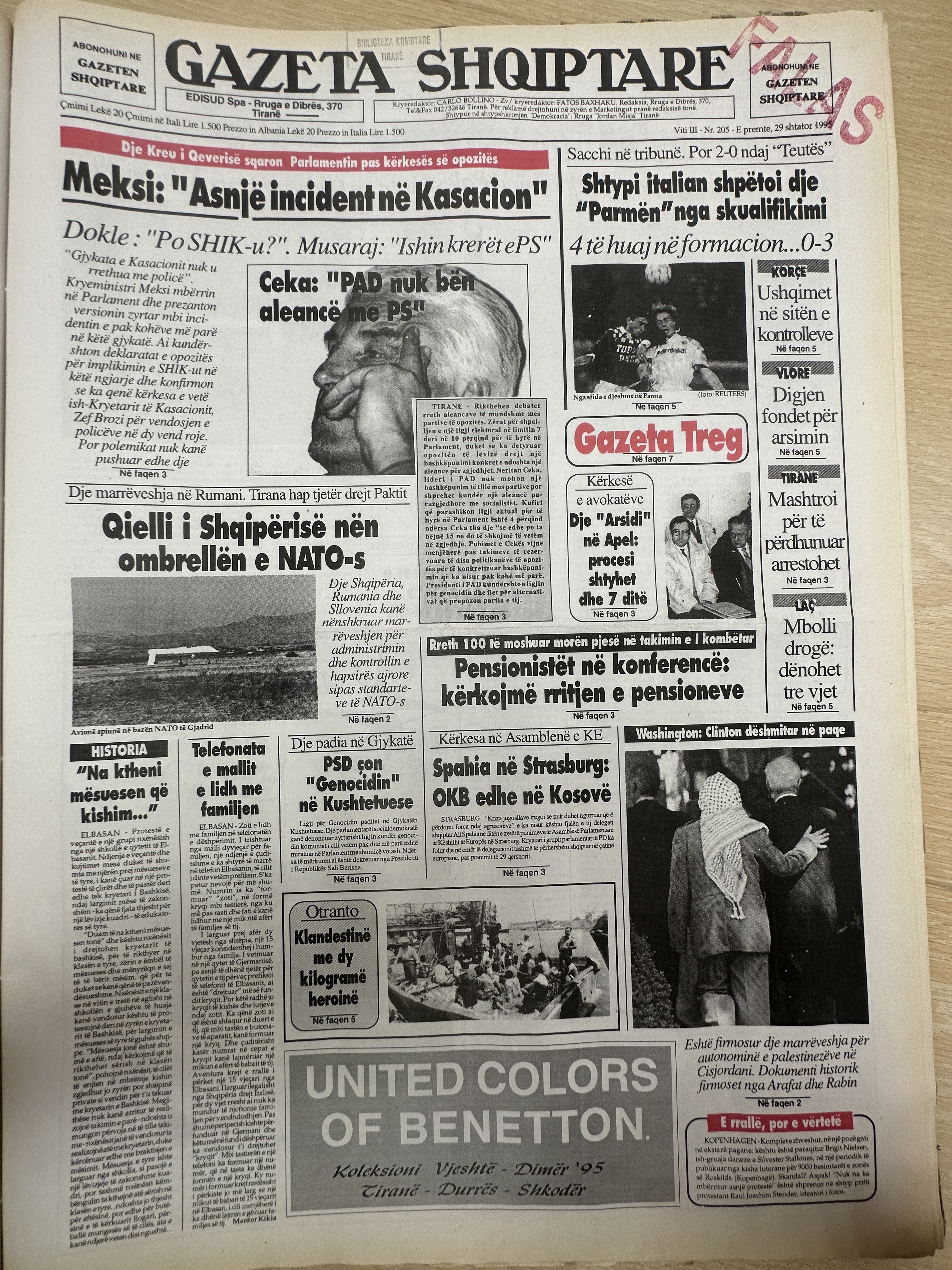 Gazeta Shqiptare 1995-09-29