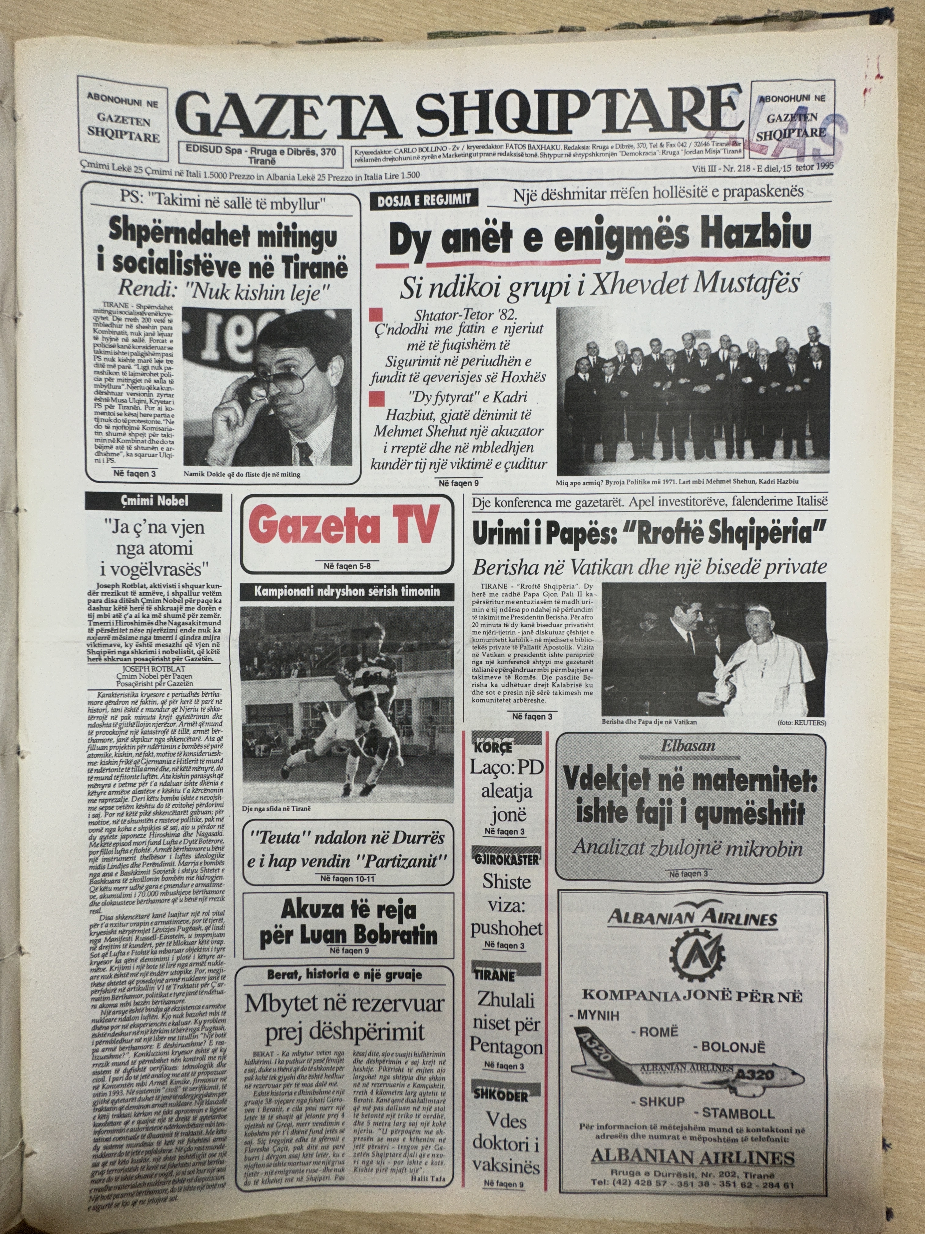 Gazeta Shqiptare 1995-10-15