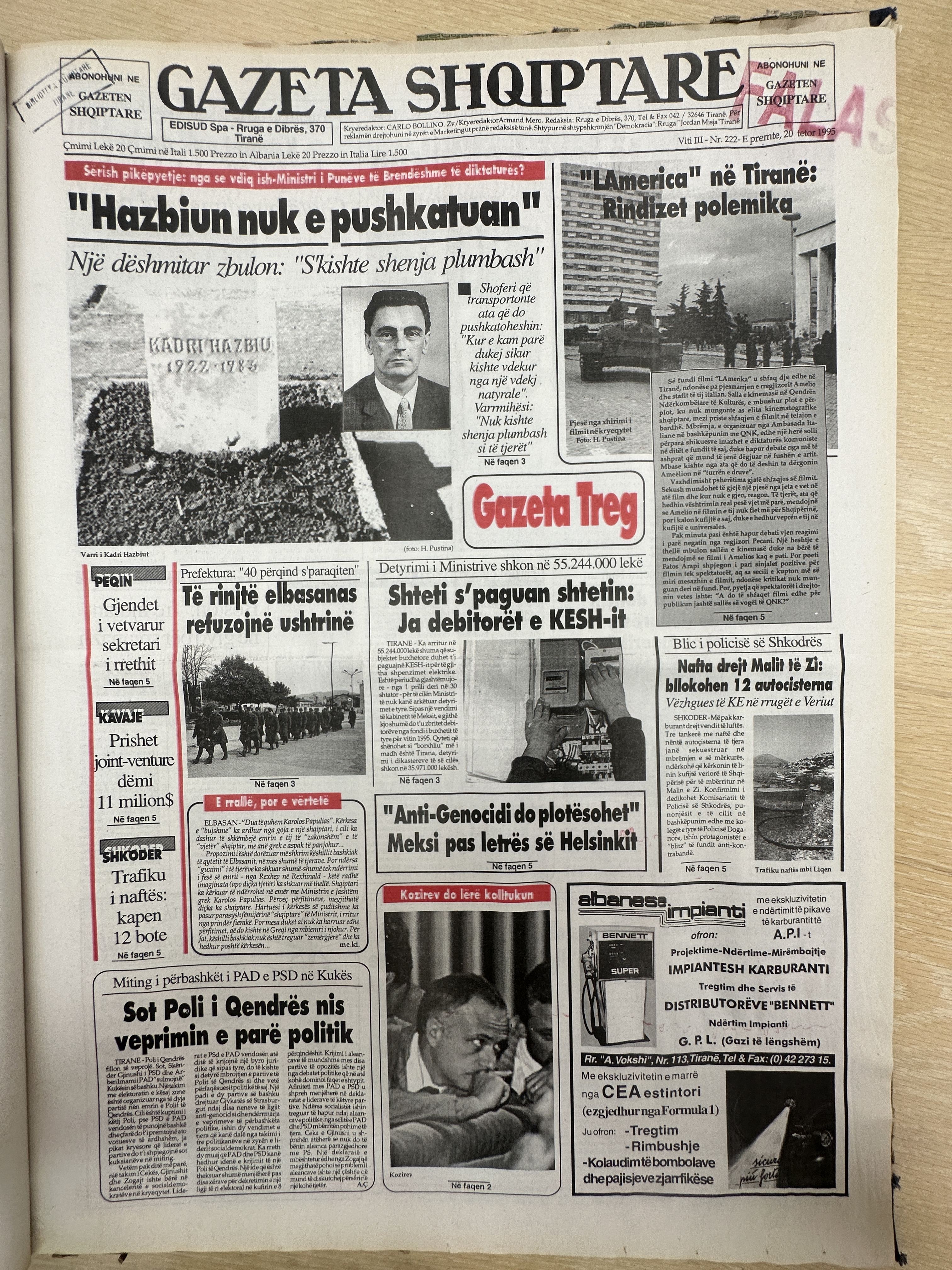 Gazeta Shqiptare 1995-10-20
