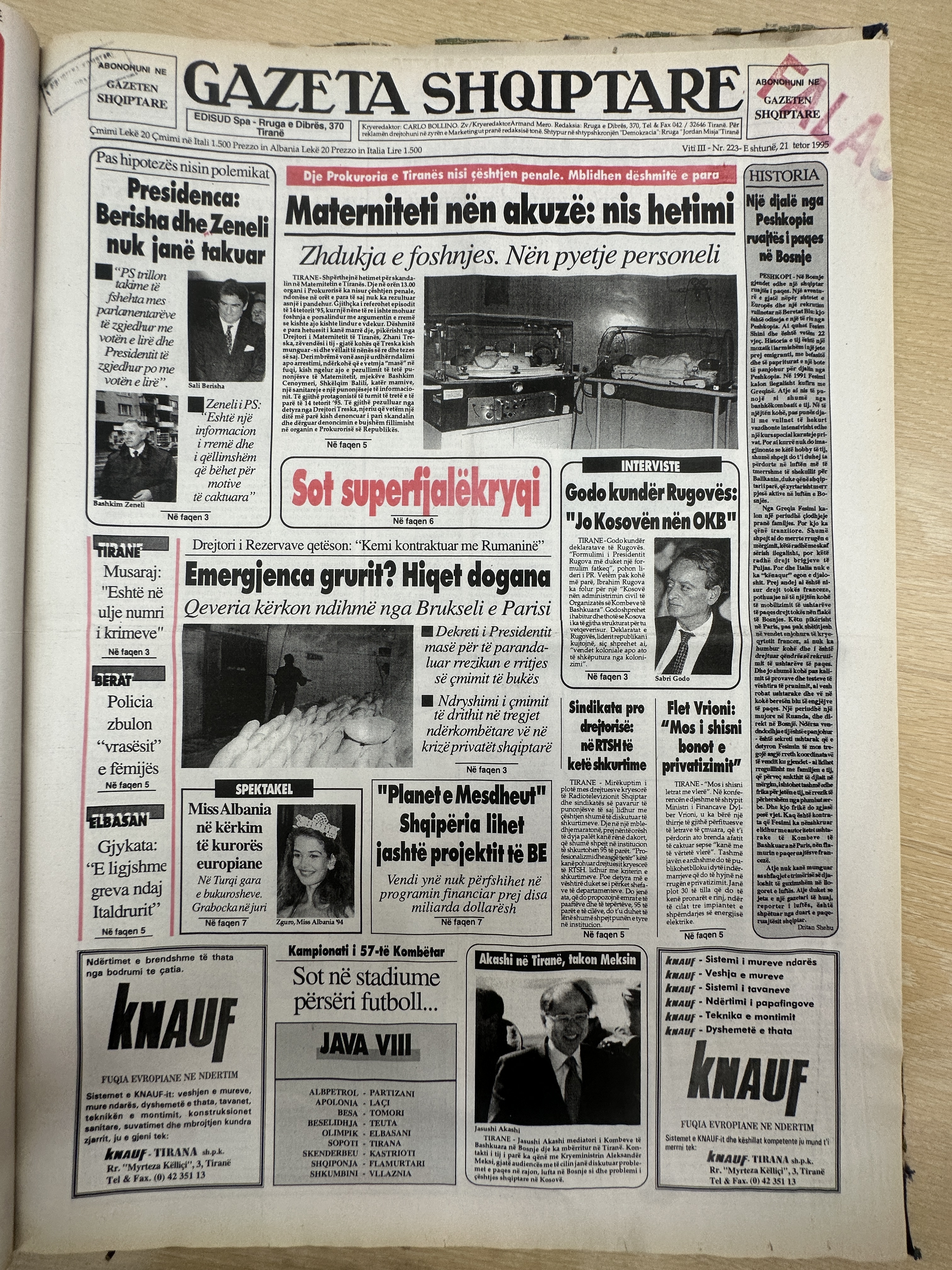 Gazeta Shqiptare 1995-10-21