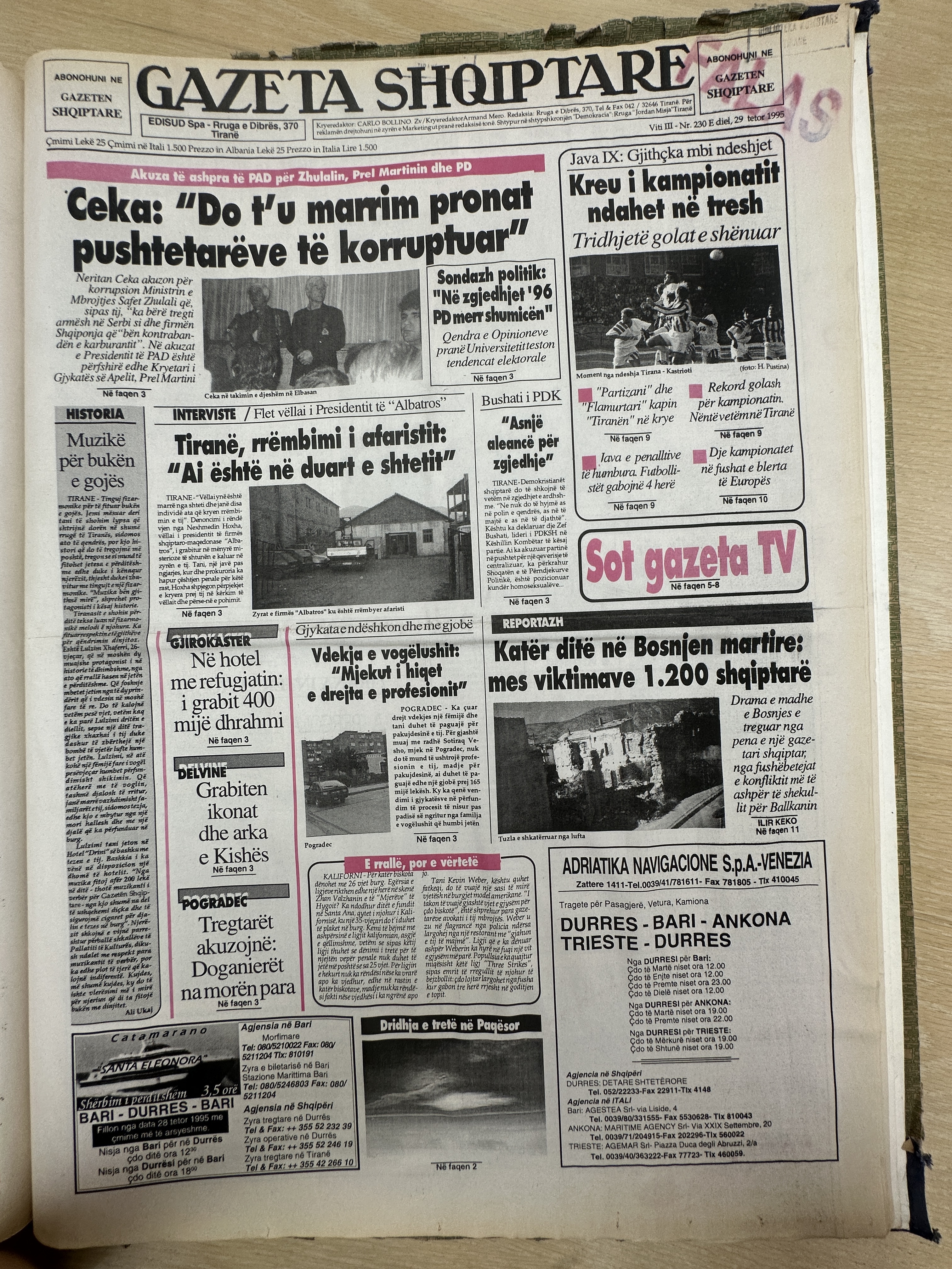 Gazeta Shqiptare 1995-10-29