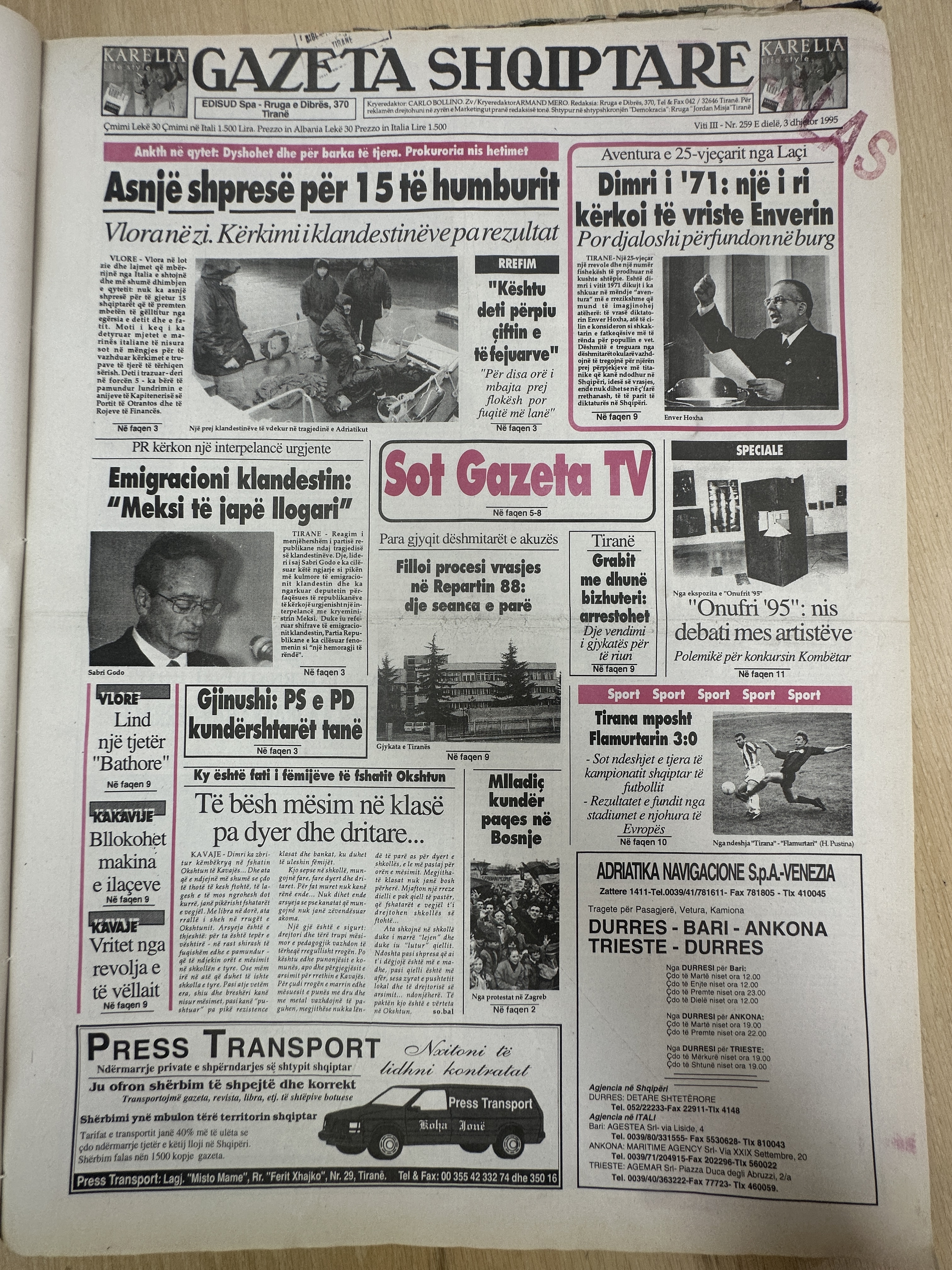 Gazeta Shqiptare 1995-12-03