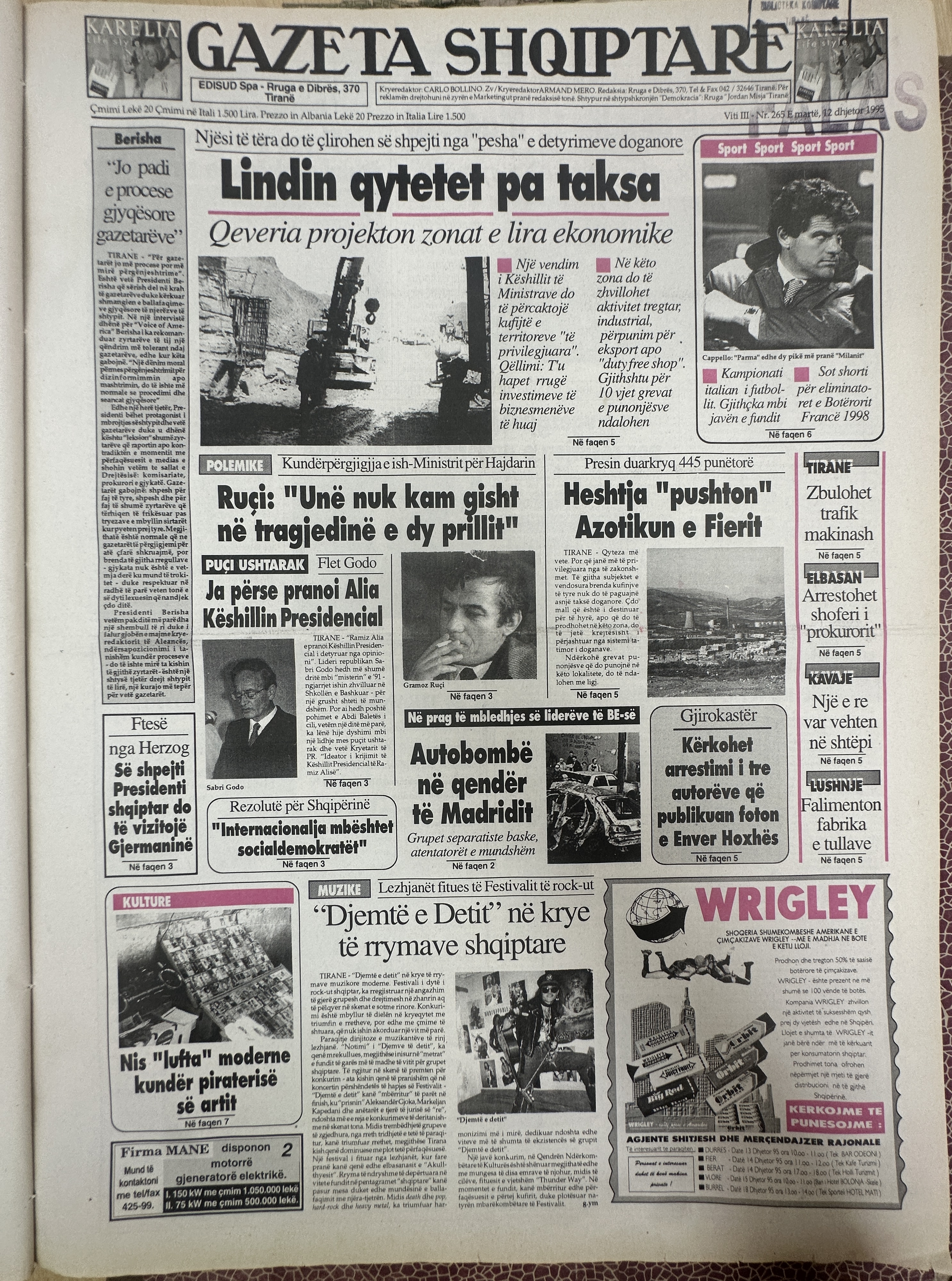 Gazeta Shqiptare 1995-12-12